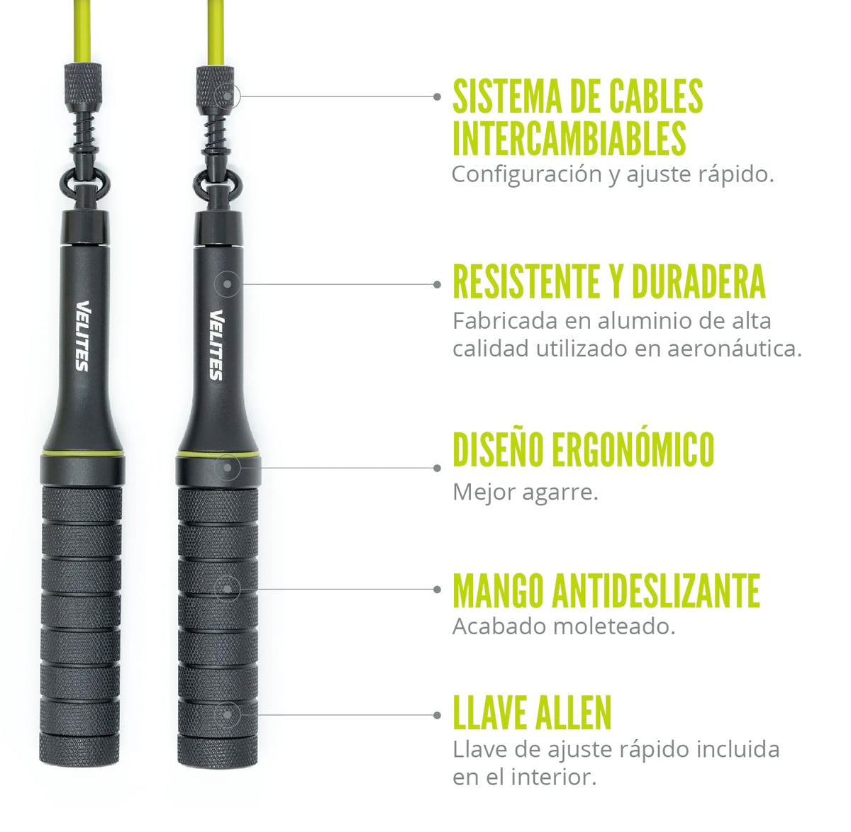 Velites Weighted Jump Rope for Crosstraining, Boxing and Fitness Earth 2.0 - Ideal for Maximizing Muscle Strength | Aluminium Rope (Black)