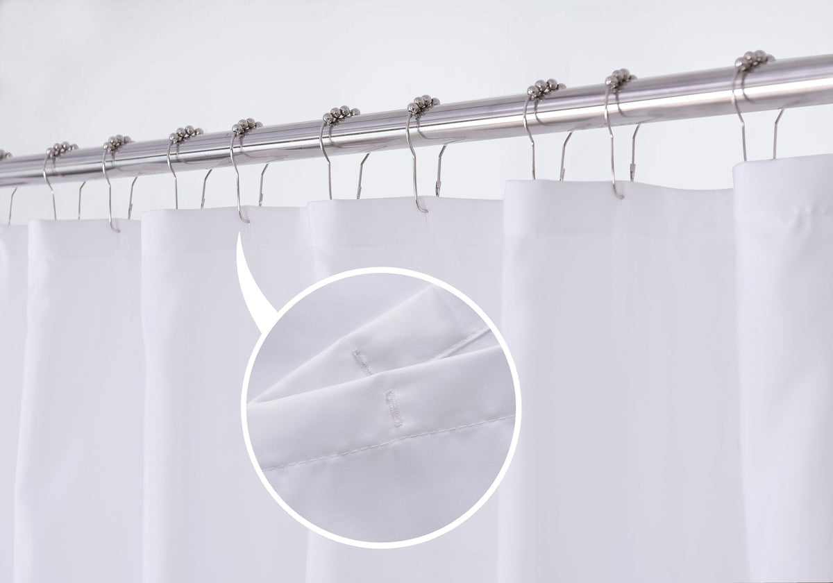 N&Y HOME Shower Curtain Liner Solid White with Magnets, Hotel Quality, Machine Washable,70 x 72 inches for Bathroom, Polyester Blend, 70"x72"