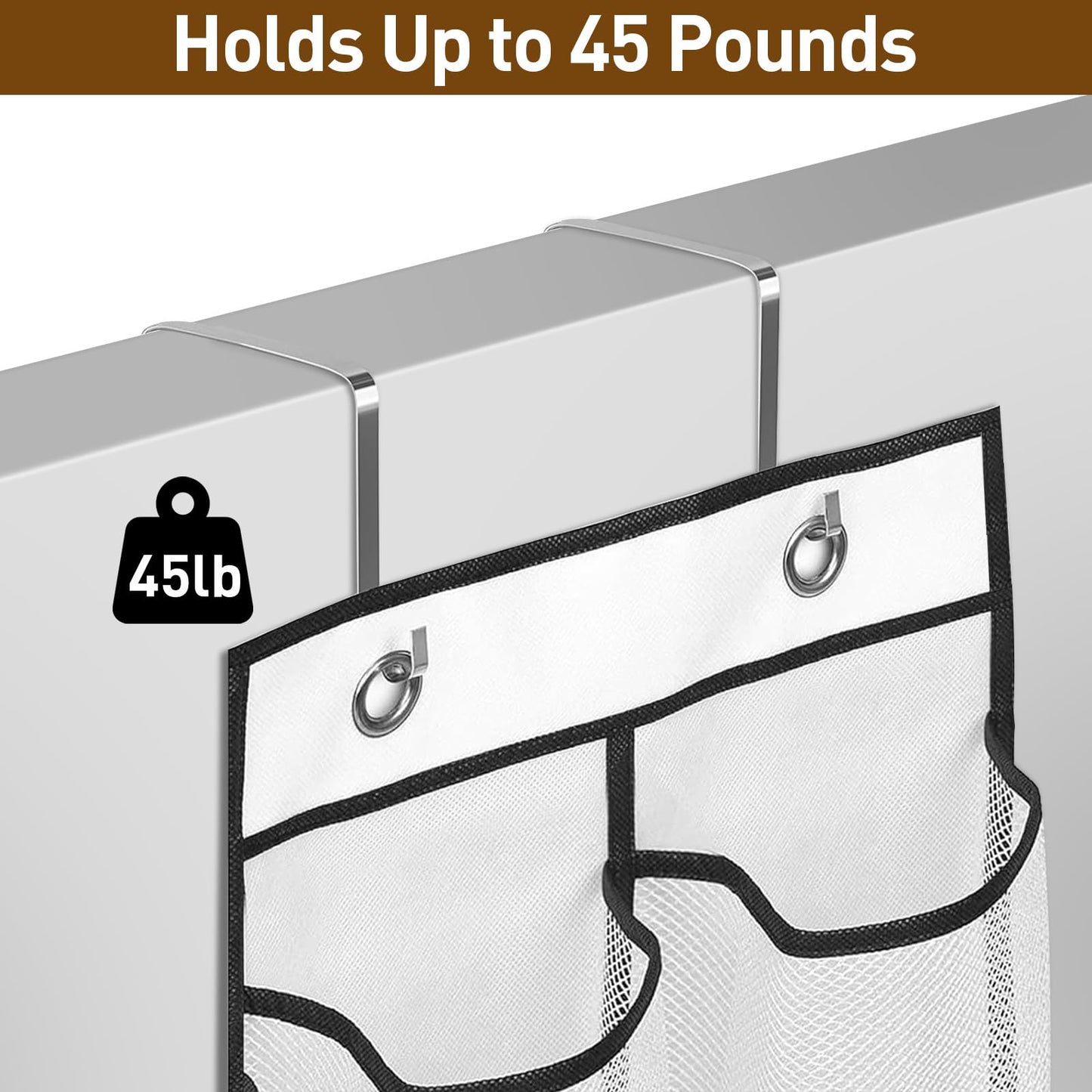 SOPSTUO Hanging Shoe Storage, Over Door Shoe Storage, Door Shoe Rack,12 Breathable Mesh Huge Pockets