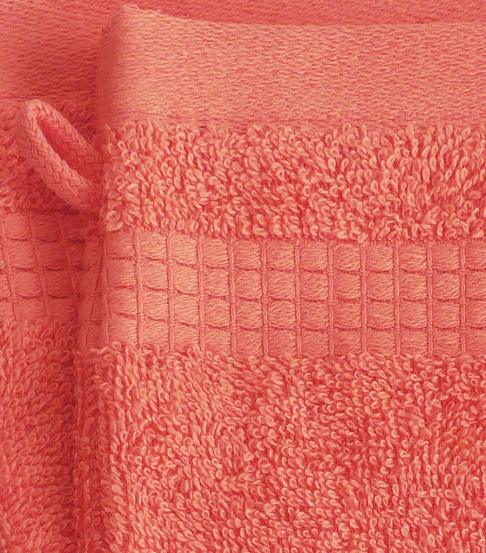 Le linge de Jules Set of 6 Washcloths – 100% Cotton – 450 g/m² – Coral