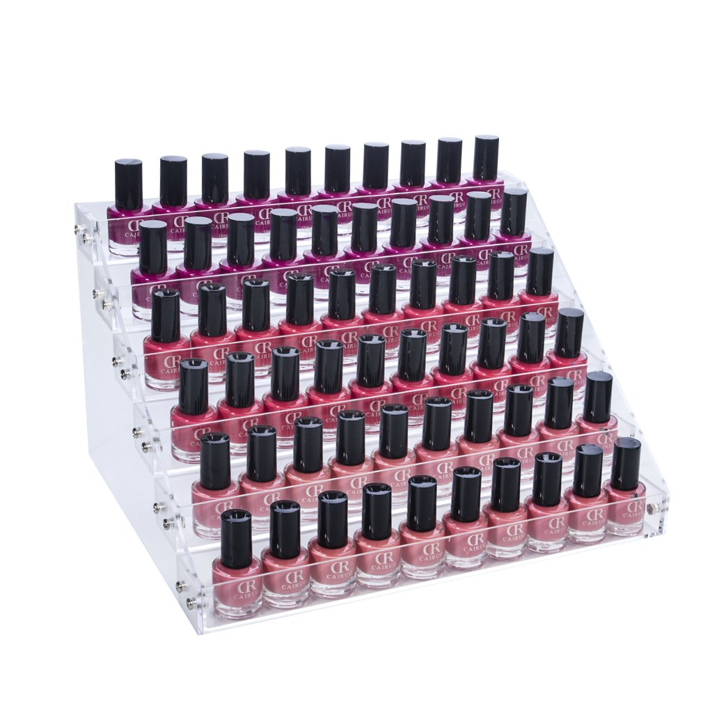 Gospire 66 Bottles of 6 Tier Acrylic Nail Polish Display Rack Stand Holder Jewelry Makeup Organizer