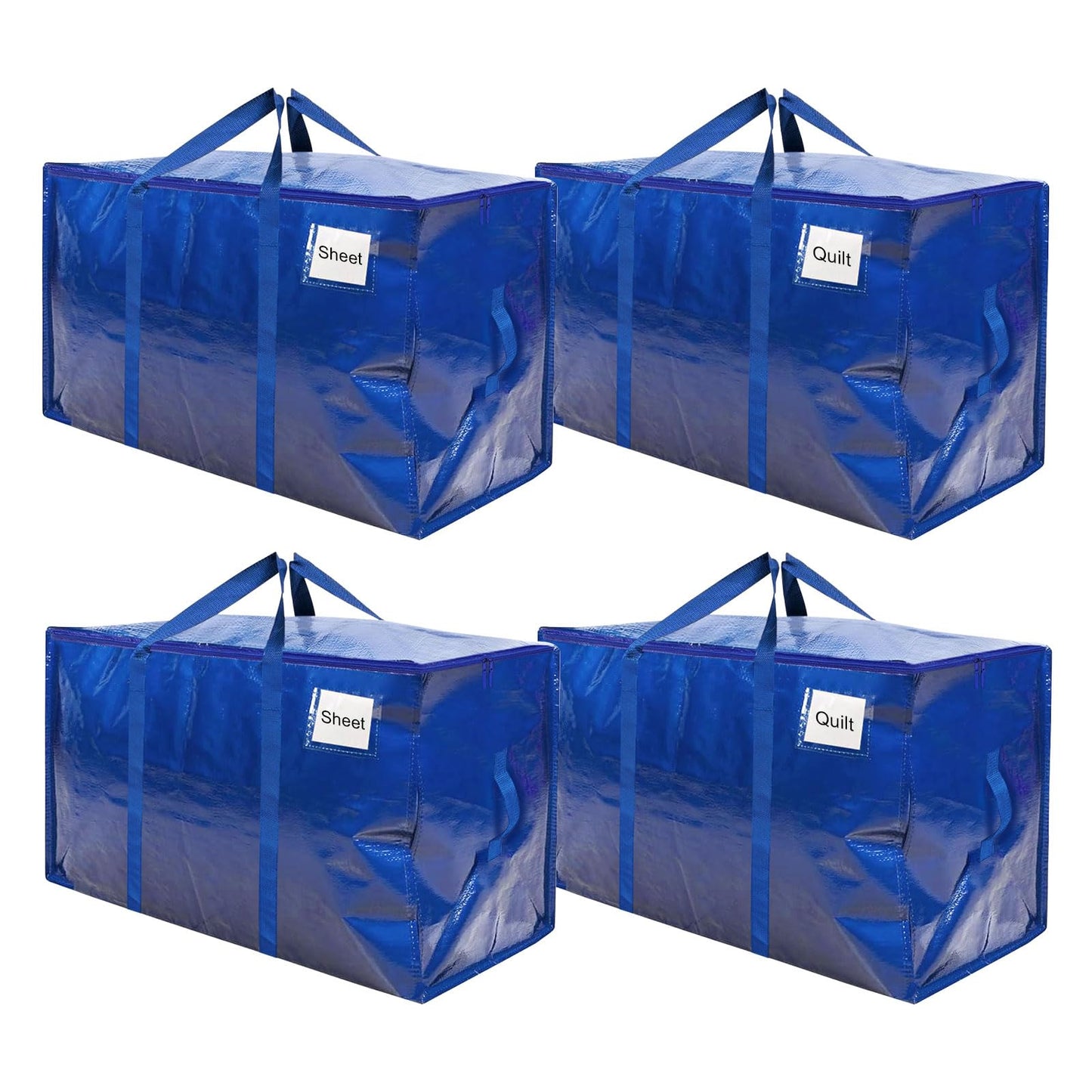 RICHIE Heavy Duty Extra Large Moving Bags with Reinforced Handle and Double Zipper - Waterproof Storage Box with Tag Window