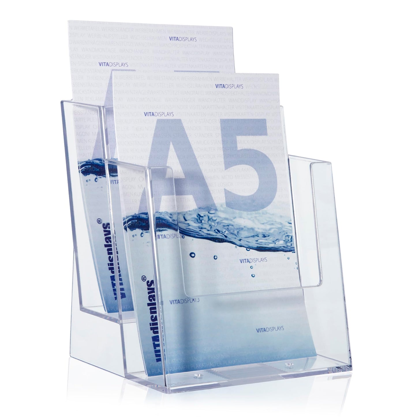 Pack of 2 Taymar brochure/Flyer Stand 2 compartments DIN A5 Consecutive