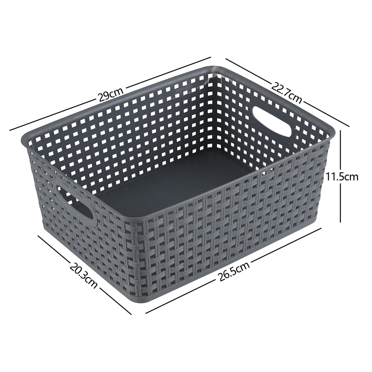Saedy 6-Pack Plastic Woven Storage Basket, Kitchen Cupboard Storage Baskets