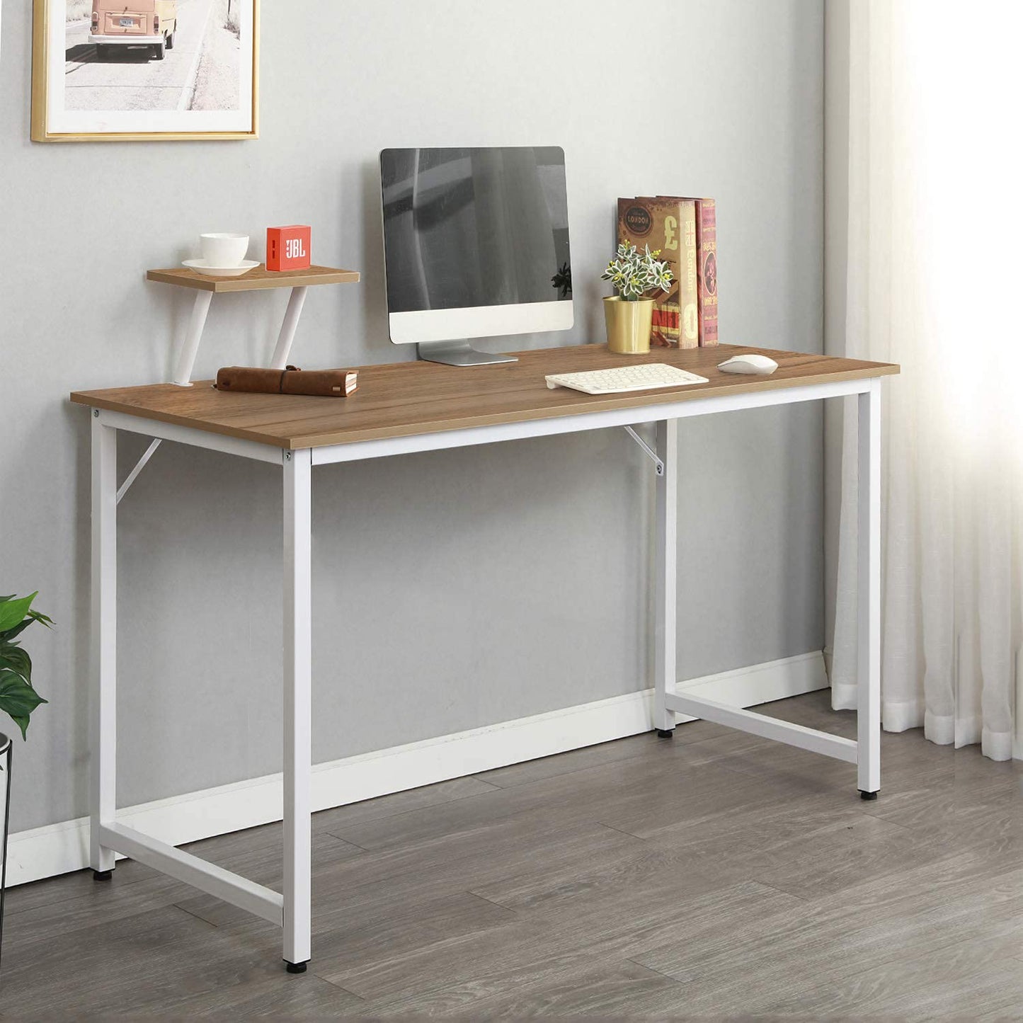 sogesfurniture Modern Simple Design Computer Desk Office Workstation Desk Study Writing Desk PC Laptop Table for Home Office, 100x50x75cm