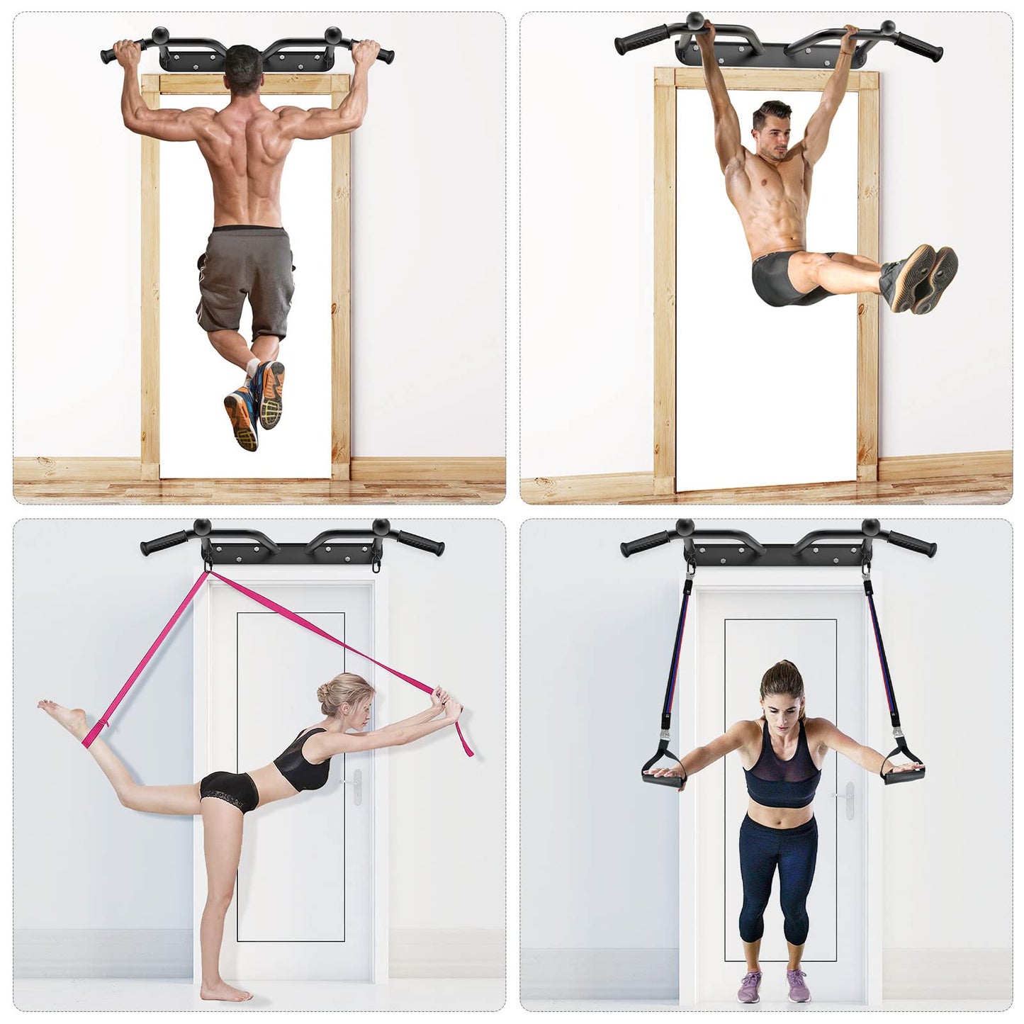 Kipika Pull Up Bar Doorway, Pull Up Bar Wall Mounted, Multifunctional Chin Up Bar, Portable Fitness Door frame Pull Up Bars For Home, Pull-Up Bars for
