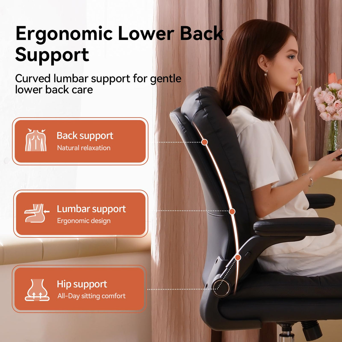 LEAGOO Office Chair Mid Back Executive Chair with Wheels for Home Office