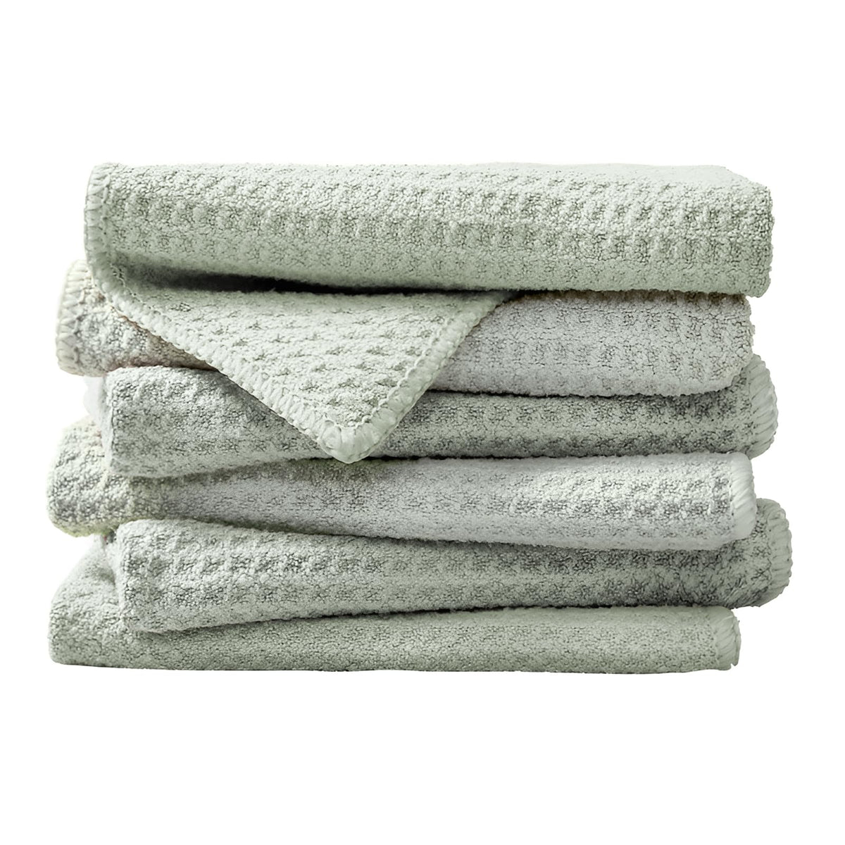 EURSPEUNG Microfibre Cloths, All-Purpose Cleaning Cloths, Green, Pack of 6, 30 x 30 cm