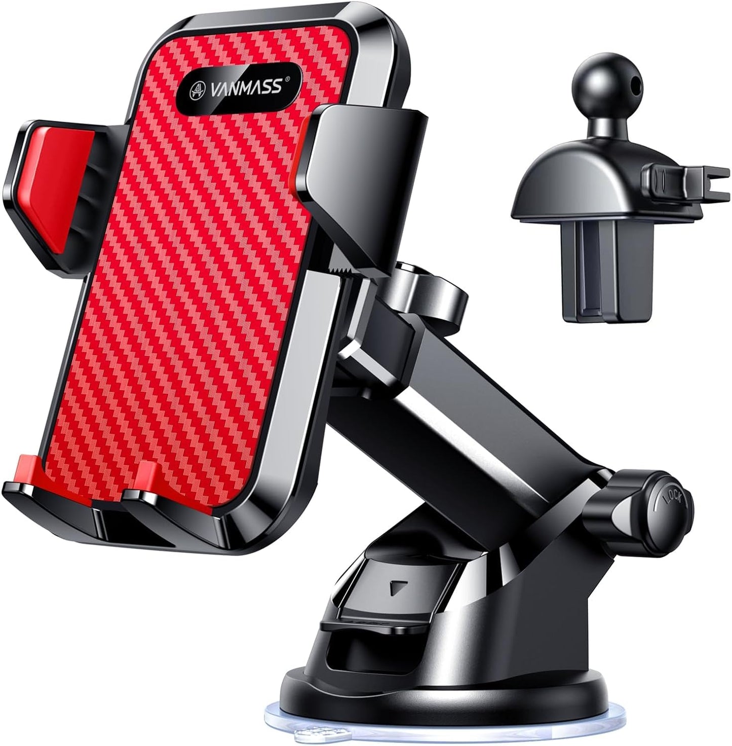 VANMASS Car Phone Holder 2026 [85+ LBS Strong Suction & True Military-Grade] Rotatable Universal Mobile Phone Mount Dashboard Windscreen Vent Desk