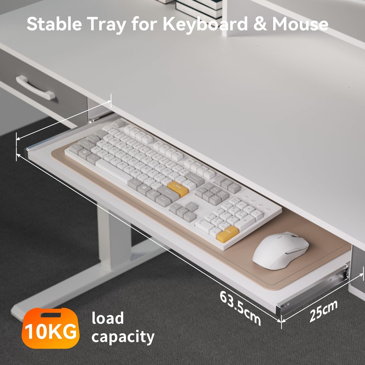 WALKINGDESK Electric Standing Desk with Keyboard Tray, 160 x 60 cm