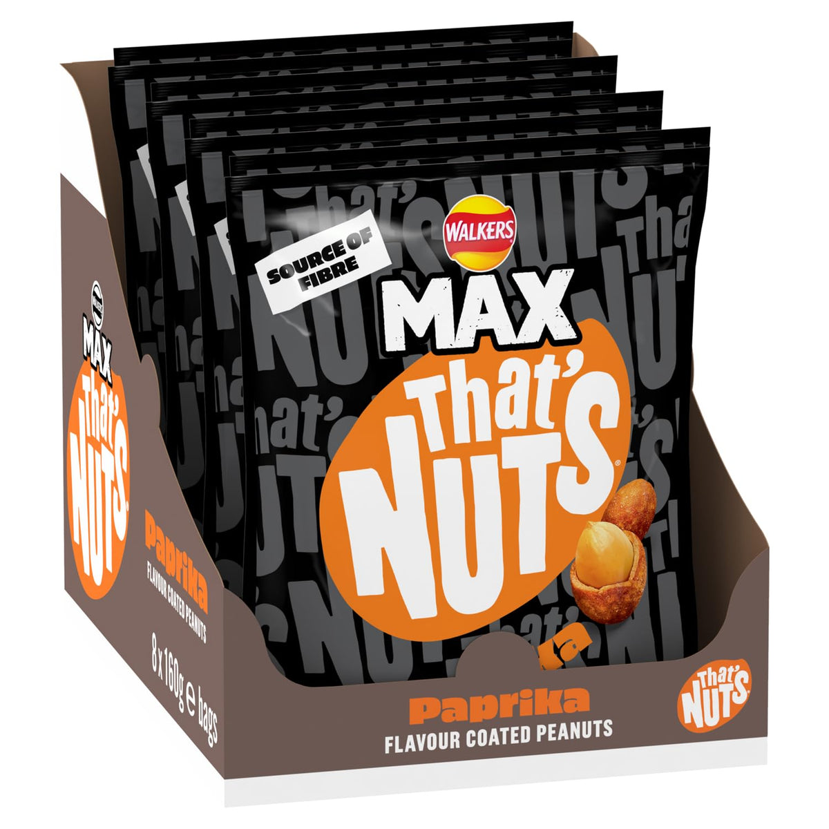 That?s Nuts Walkers MAX Paprika Sharing Coated Peanuts Case 160g (Case of 8)
