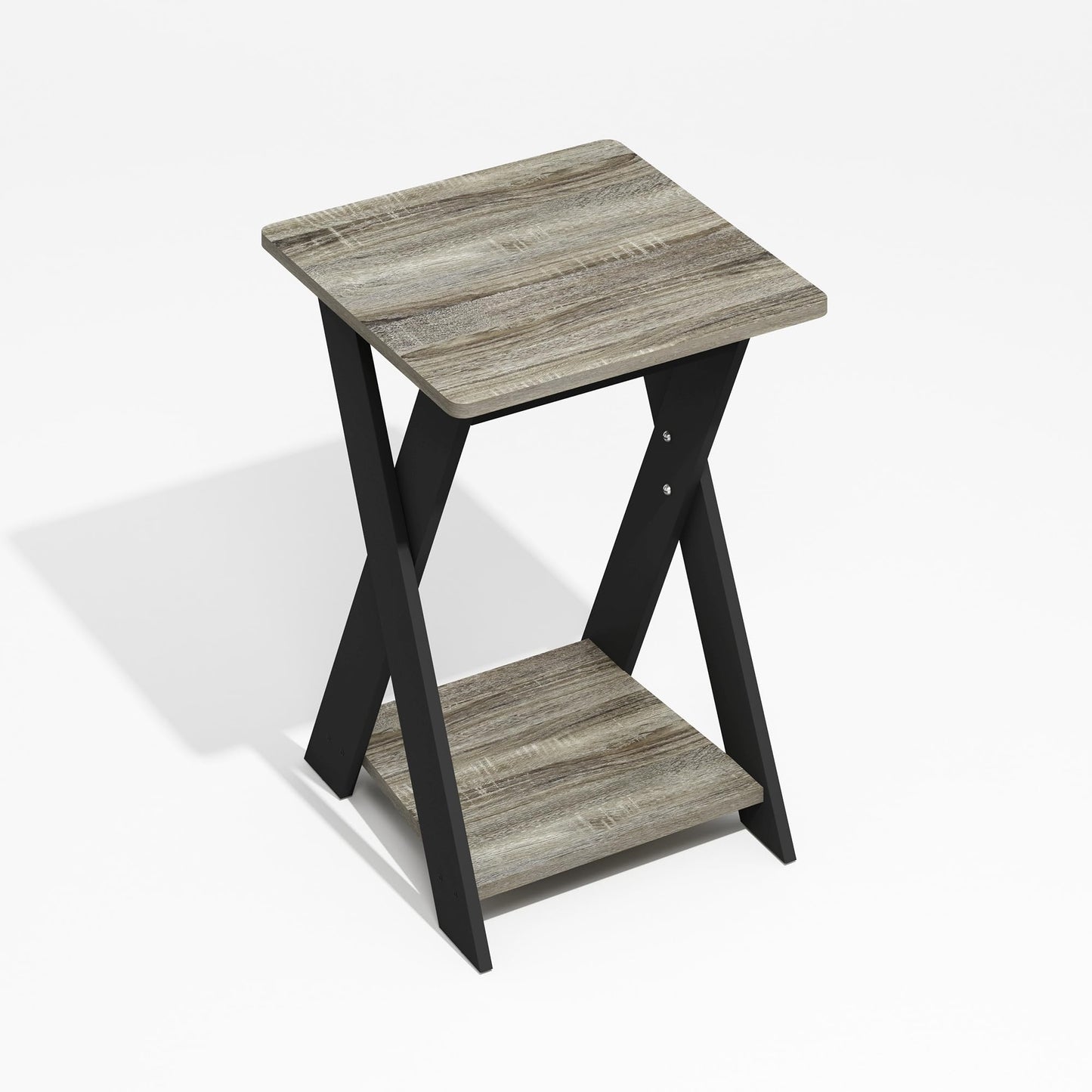 Furinno MODERN Side Table, X-Legs End Table with Open Shelf, Criss-Crossed Night Stand, Bedside Table, Easy Assembly, for Living Room, Bedroom