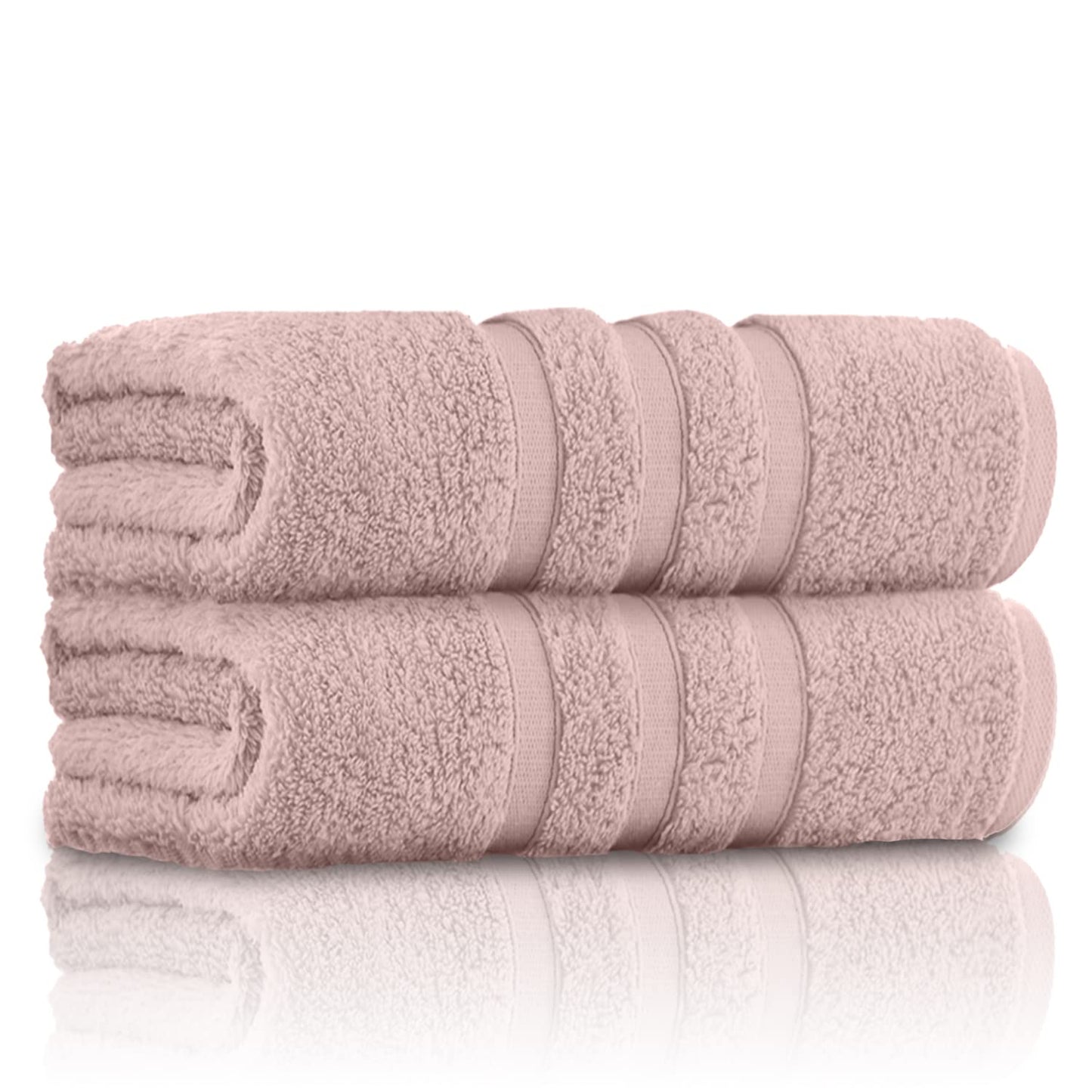 GC GAVENO CAVAILIA 100% Ringspun Cotton, Luxury 550 GSM Zero Twist Sheets, Egyptian, Blush Pink, 70x120 Bath Towel
