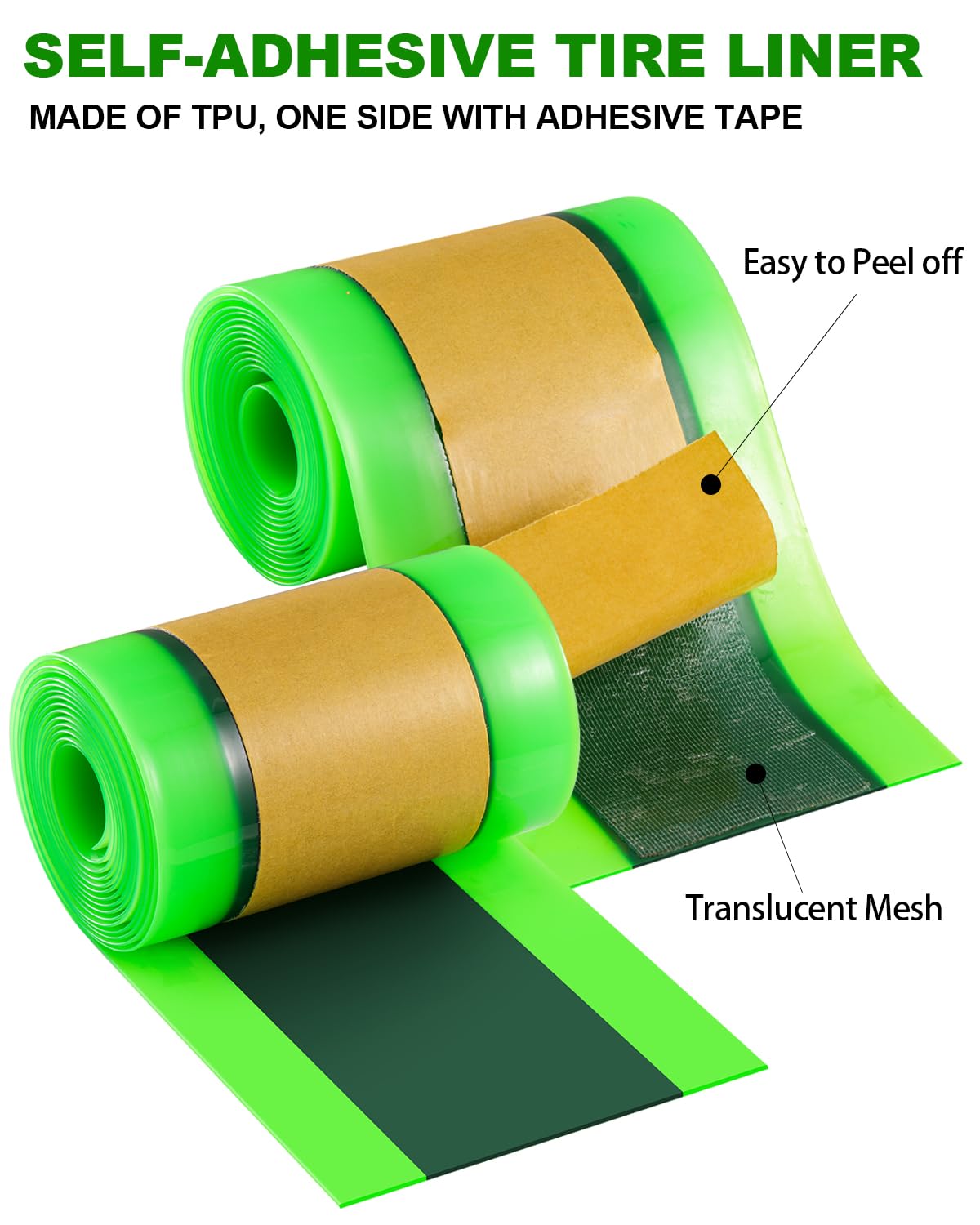 Julai Fat Tyre Liner, Bike Bicycle Tube Flats Self-adhesive Protector Puncture Free Compatible with 20 24 26 28 29 x 3-4 inch