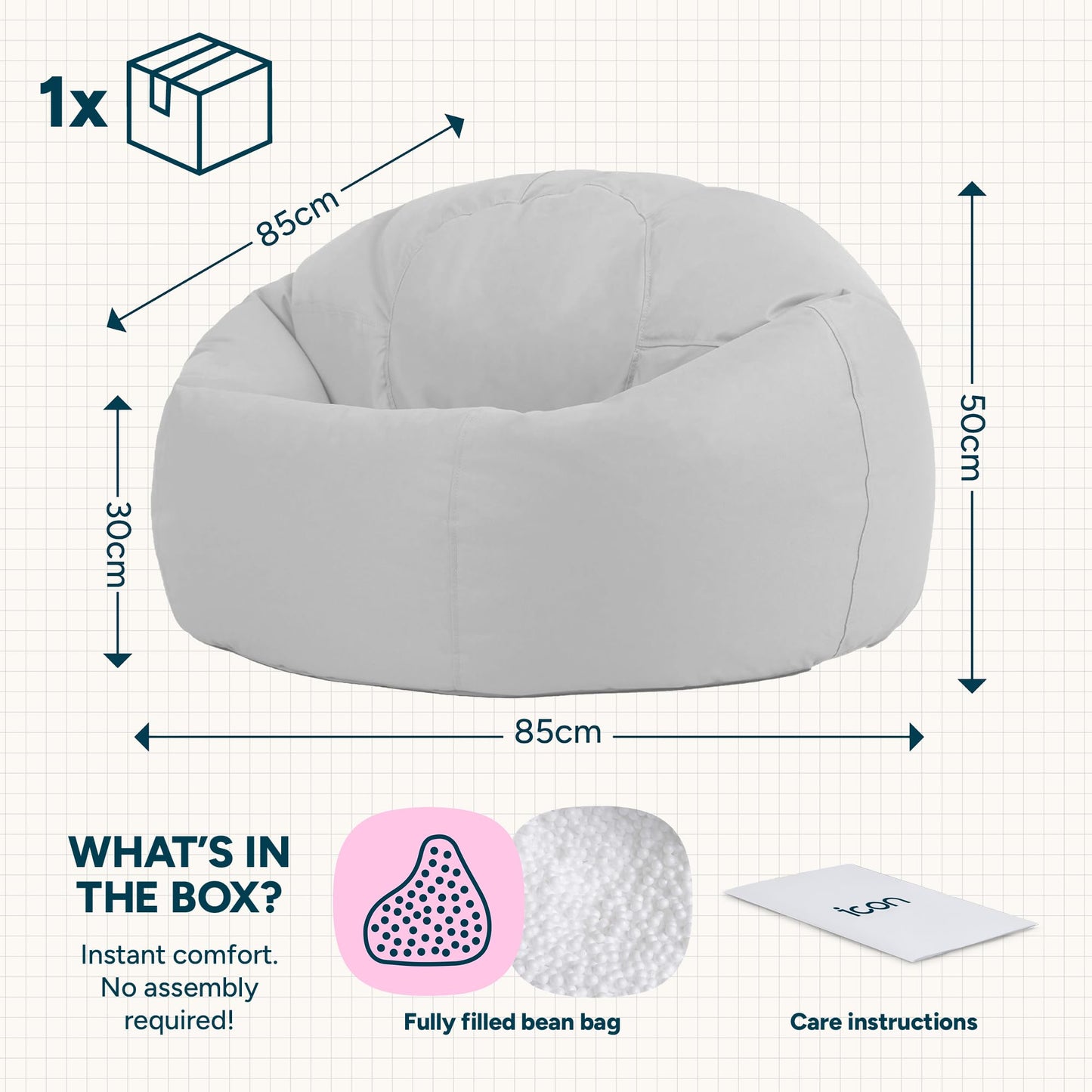 Bean Bag Bazaar Kingston Outdoor Bean Bag with Filling Included, Red