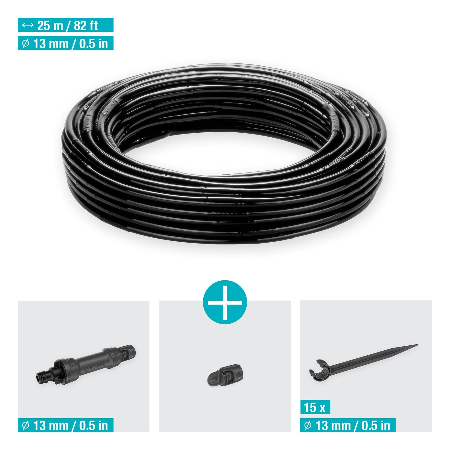 Gardena Micro-Drip-System Drip Irrigation Set Hedges/Bushes (25 m): Starter set, ready to use, water-saving irrigation system, simple & flexible