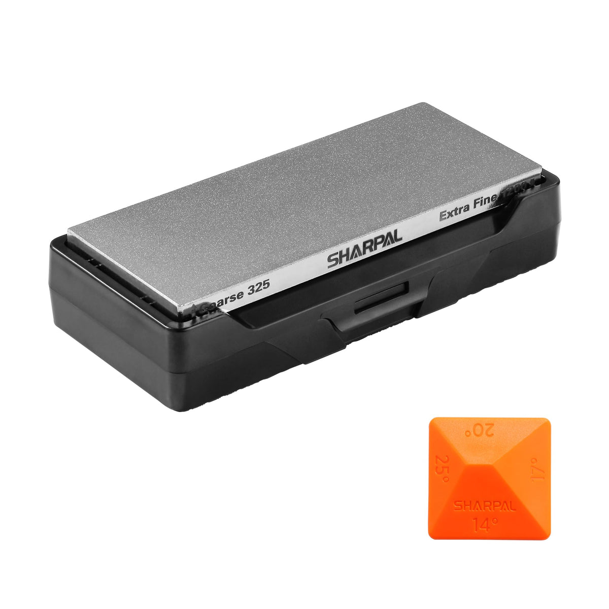 SHARPAL 156N Diamond Whetstone Knife Sharpener with Storage Base, 2 Side Grit Coarse 325 / Extra Fine 1200, Diamond Sharpening Stone with Non-Slip