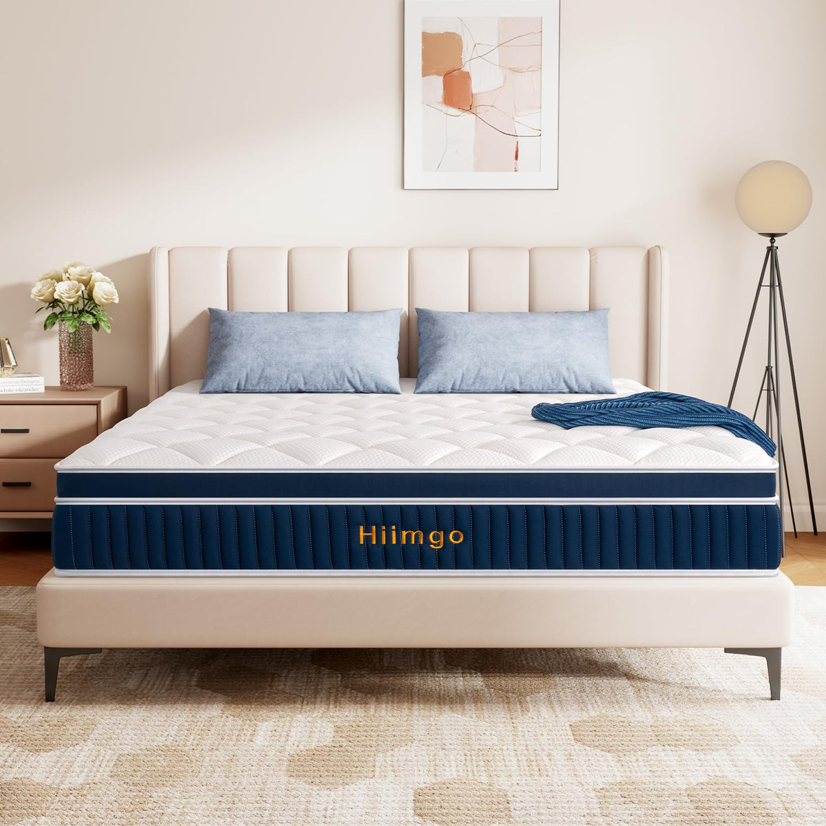 Hiimgo Hybrid Pocket Spring Mattress, Small Double, 120x190x26CM