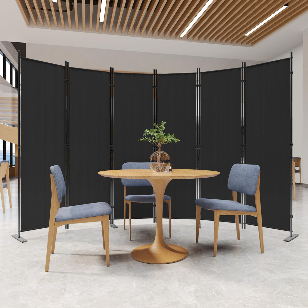 C-Hopetree 6 Panels Room Divider, 180cm Tall Indoor Folding Privacy Screen, Portable Partition Separator, Freestanding Separation Temporary Wall for