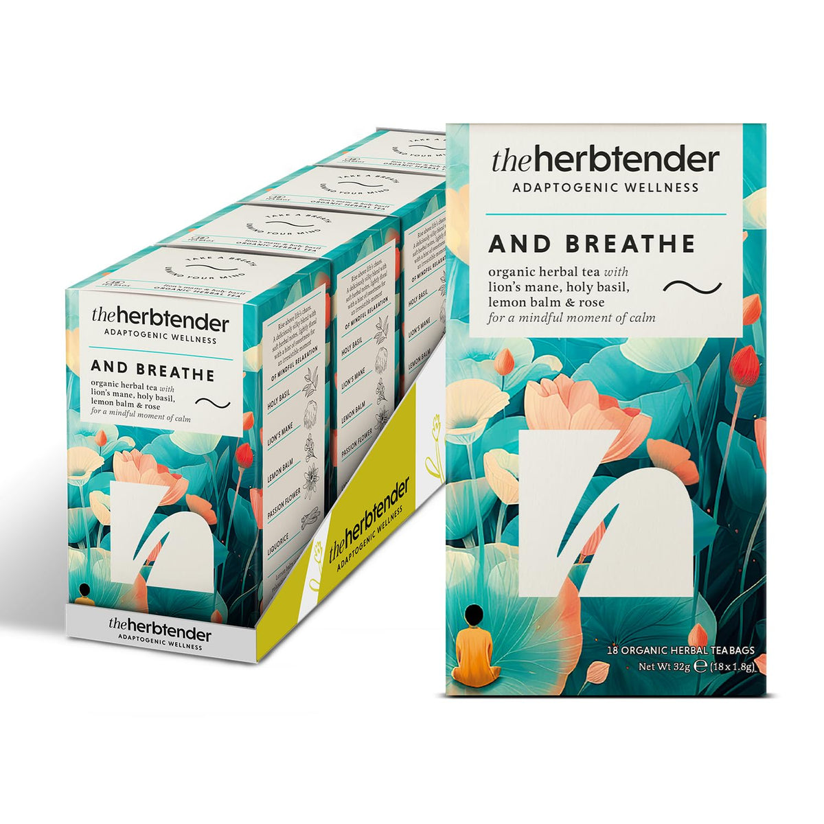 and Breathe Organic Rose Tea ? Herbal Tea for Calm & Relaxation ? Caffeine Free Herbal Teas ? 72 x Flavoured Tea Bags Individually Wrapped ? Organic