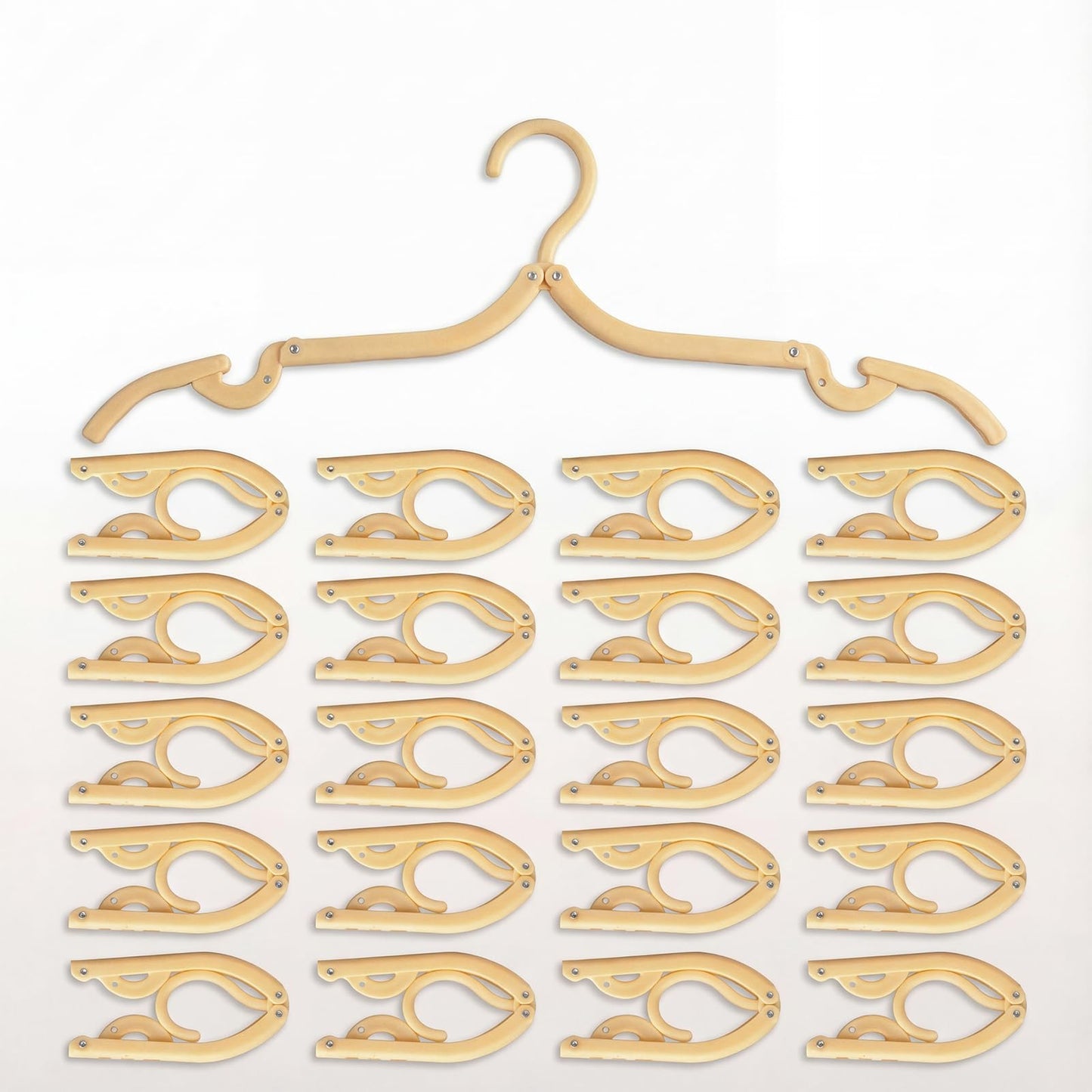 25 Pcs Travel Coat Hangers Adults Portable Folding Plastic Camping Hotel