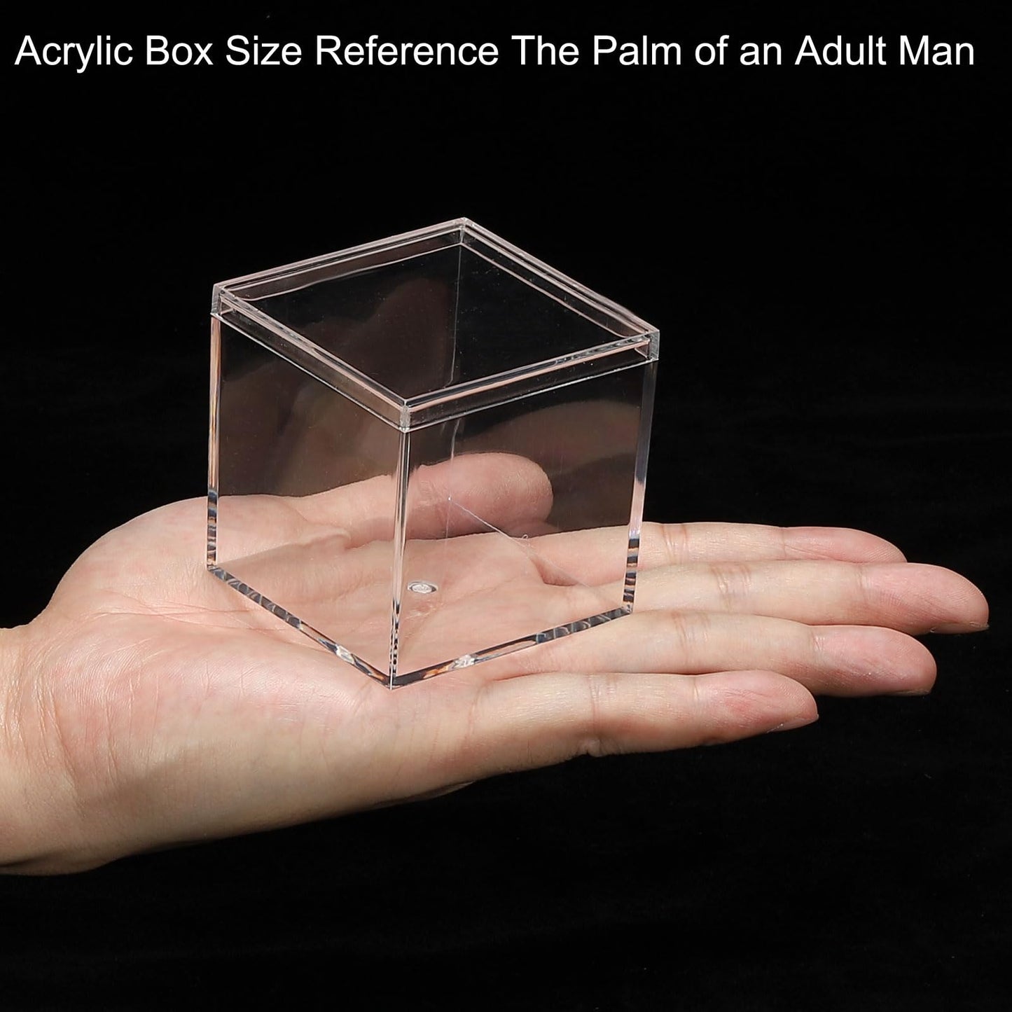 PATIKIL Acrylic Box with Lid 2.36" x 2.36" x 2.36", Clear Acrylic Display Boxes Plastic Square Cube Containers Storage Organizer for Candy Tiny