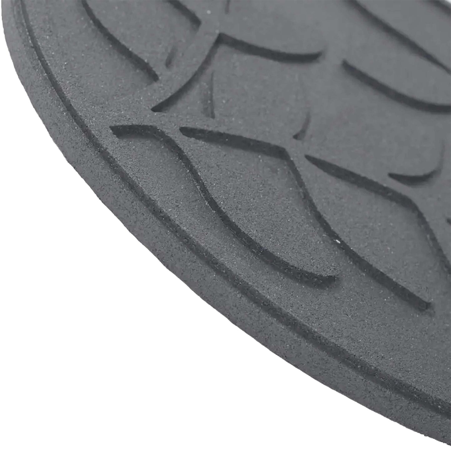 Nicoman Garden Recycled Stepping Stones Scroll with LEAF design, Reversible and Rubber Hard Wearing (Set of 4, Grey)