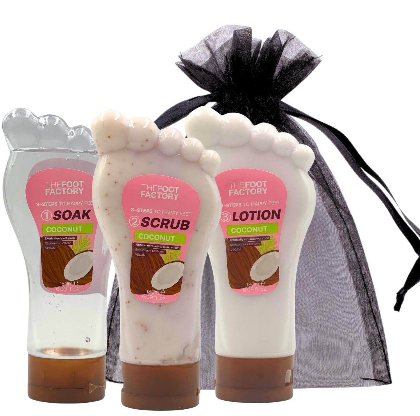 Foot Soak, Scrub & Lotion Set ? Foot Care Gift Set for Dry, Tired Feet | Exfoliating Foot Spa Kit for Feet Soak, Scrub & Pedicure Treatment | Home Spa