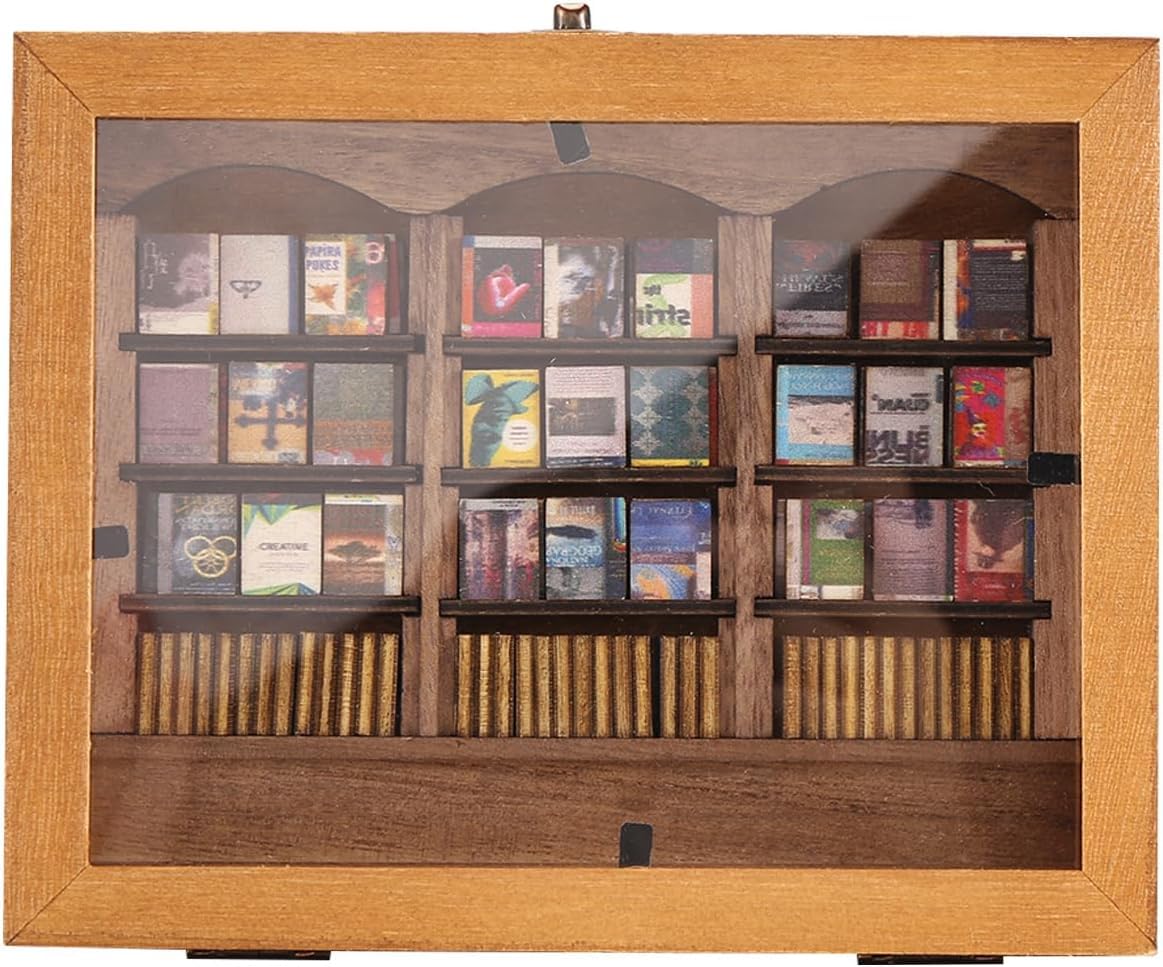 YoyoMeta Anxietys Relief Bookshelf Anxiety Bookshelf Shake Away Your Bookshelf Decoration Book Display Book Shelf for Book Lovers Ornaments Miniature