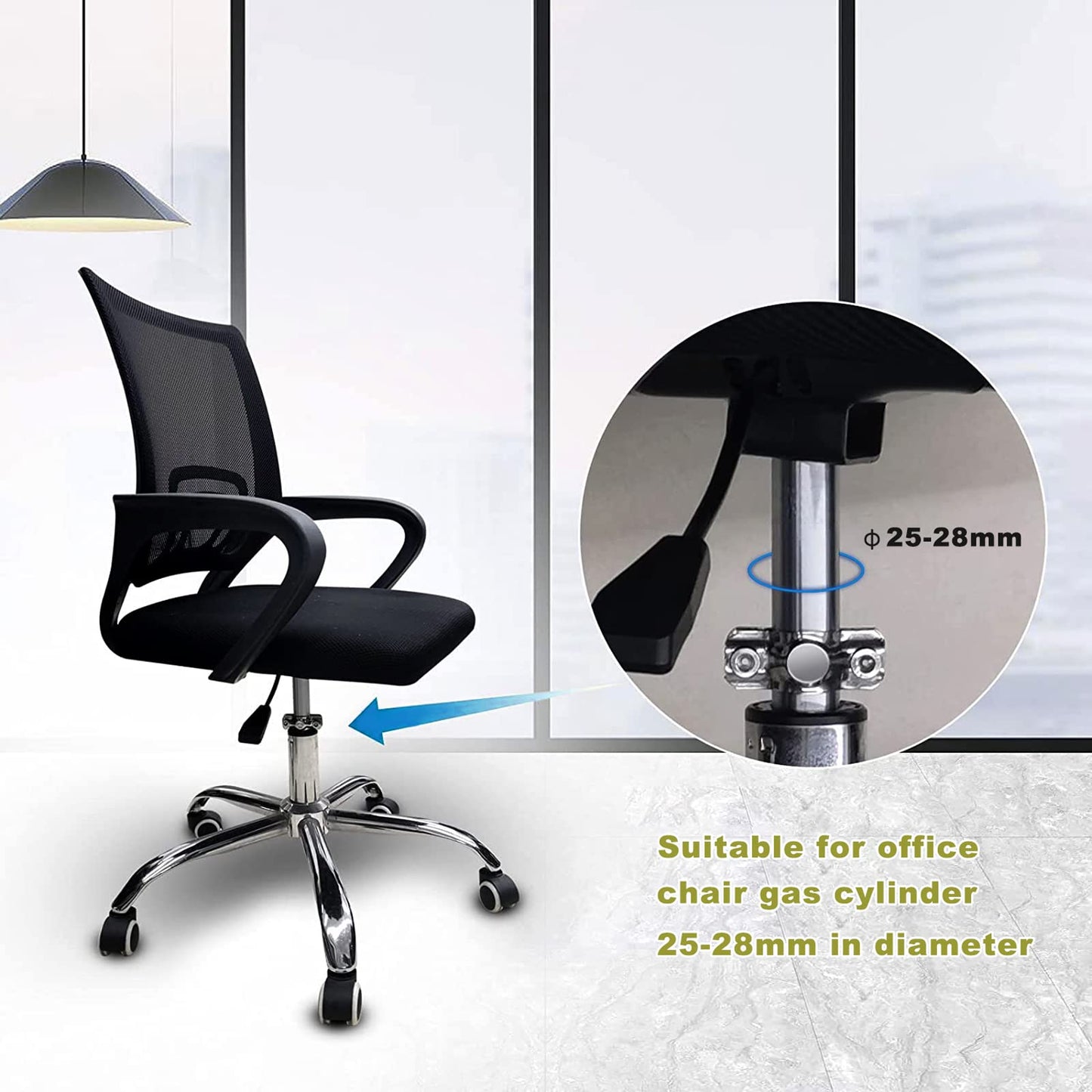 Fix Sinking Office Chair, No Gas Lift Cylinder or Tools Required, Office Chair Saver for Stop Sinking, Stainless Steel