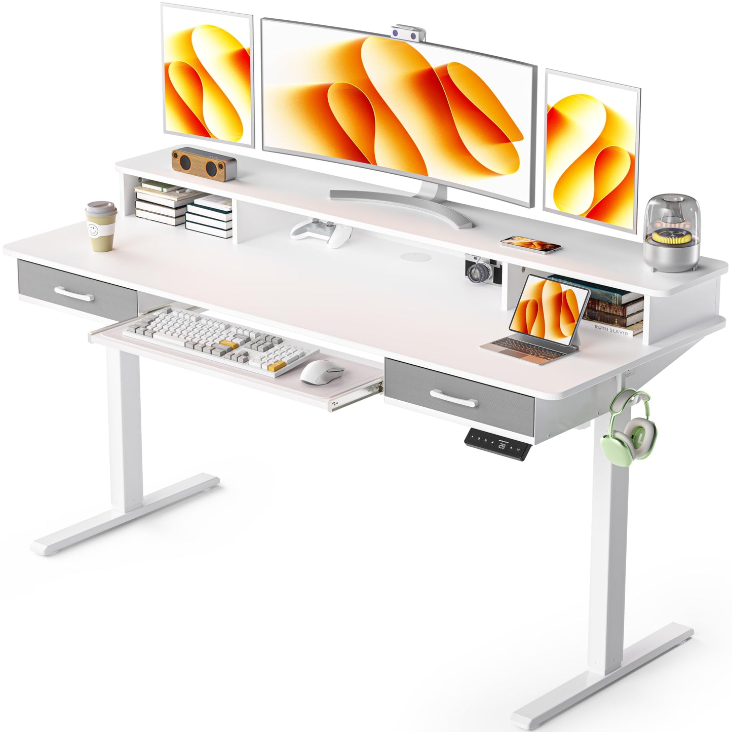 WALKINGDESK Electric Standing Desk with Keyboard Tray, 160 x 60 cm