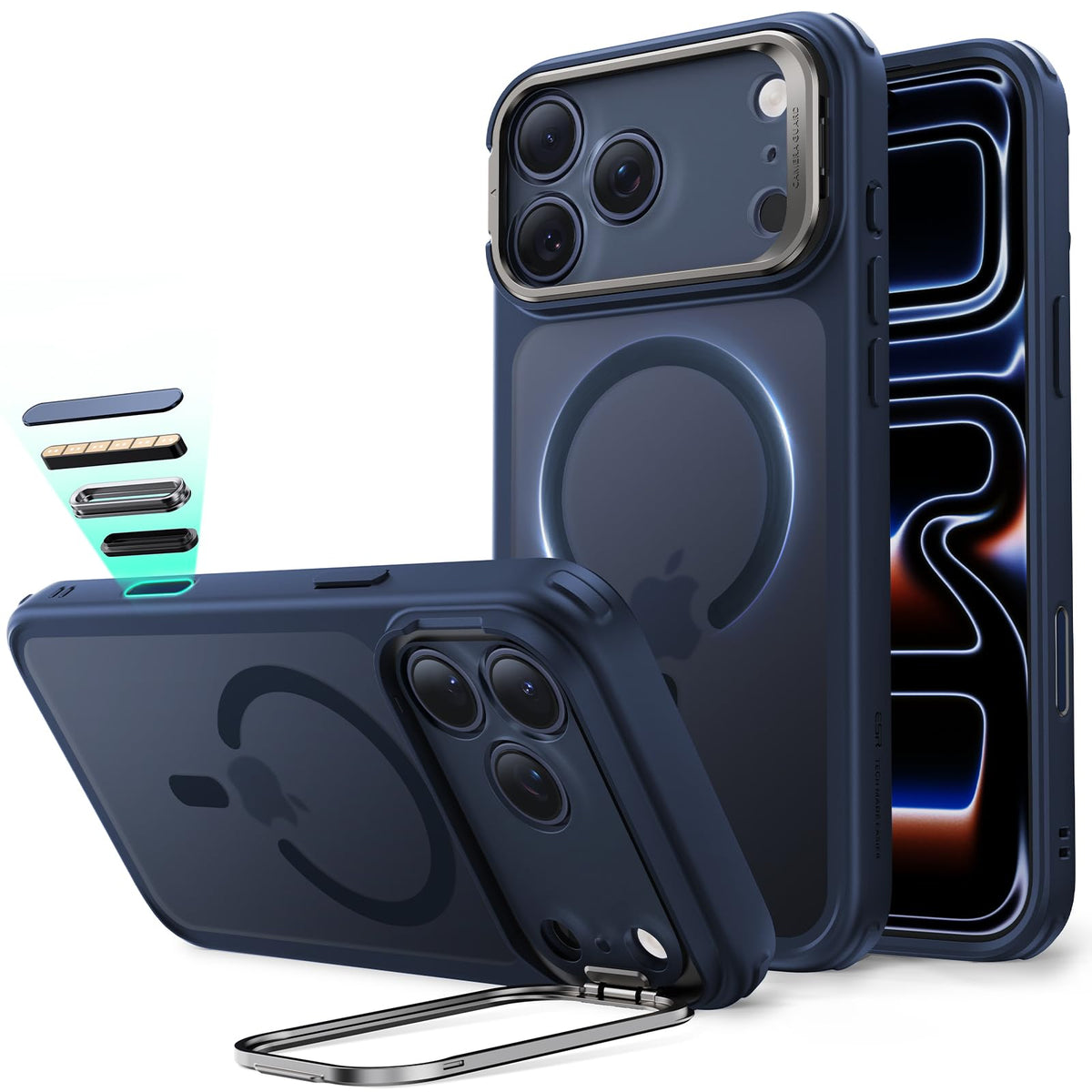 ESR for iPhone 17 Pro Max Case with Stand, Camera Control Cover Compatible with MagSafe, Military-Grade Drop Protection Magnetic Case for iPhone 17