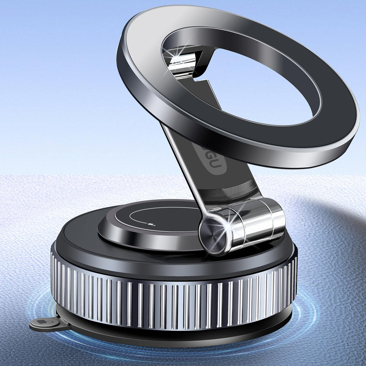 MOGU Car Phone Holder Vacuum Magnetic Mobile Phone Holder for Cars, 360? Adjustable & Foldable Magsafe Car Mount for Dashboard/Windscreen, Strong