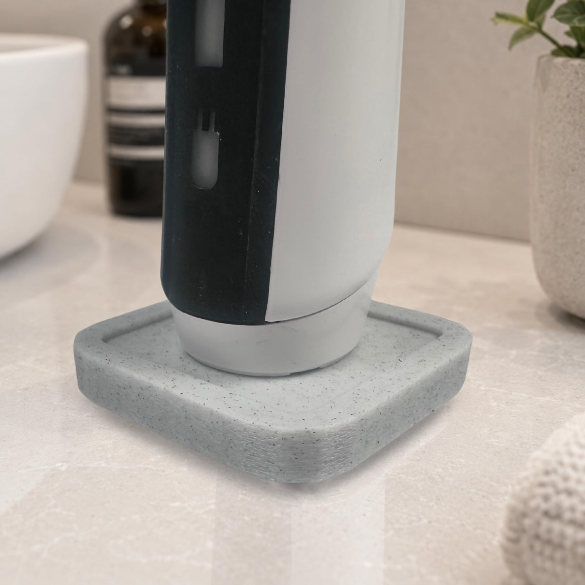 Electric Toothbrush Holder Stand Compatible with Oral-B – Single (Marble Blue mist, Single)