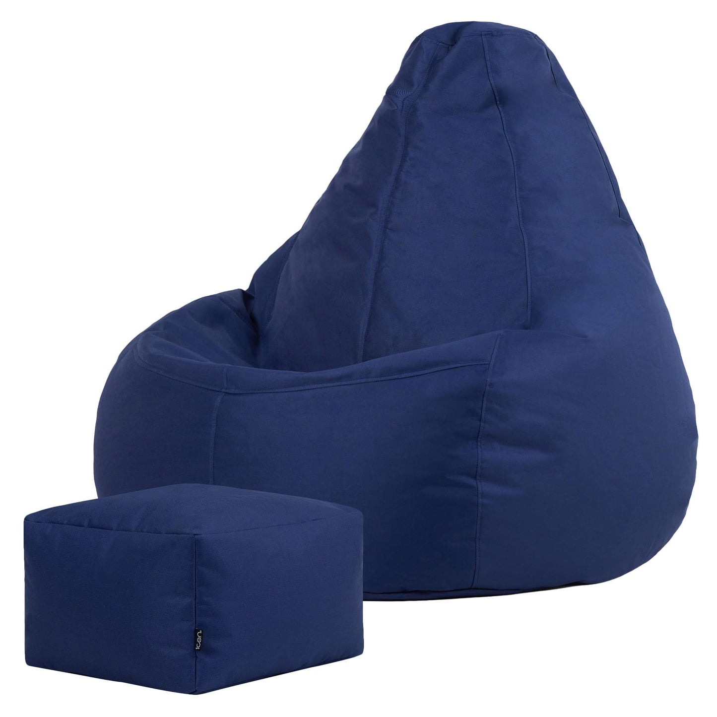 Bean Bag Bazaar Outdoor Bean Bag & Footstool with Filling Included, Blue