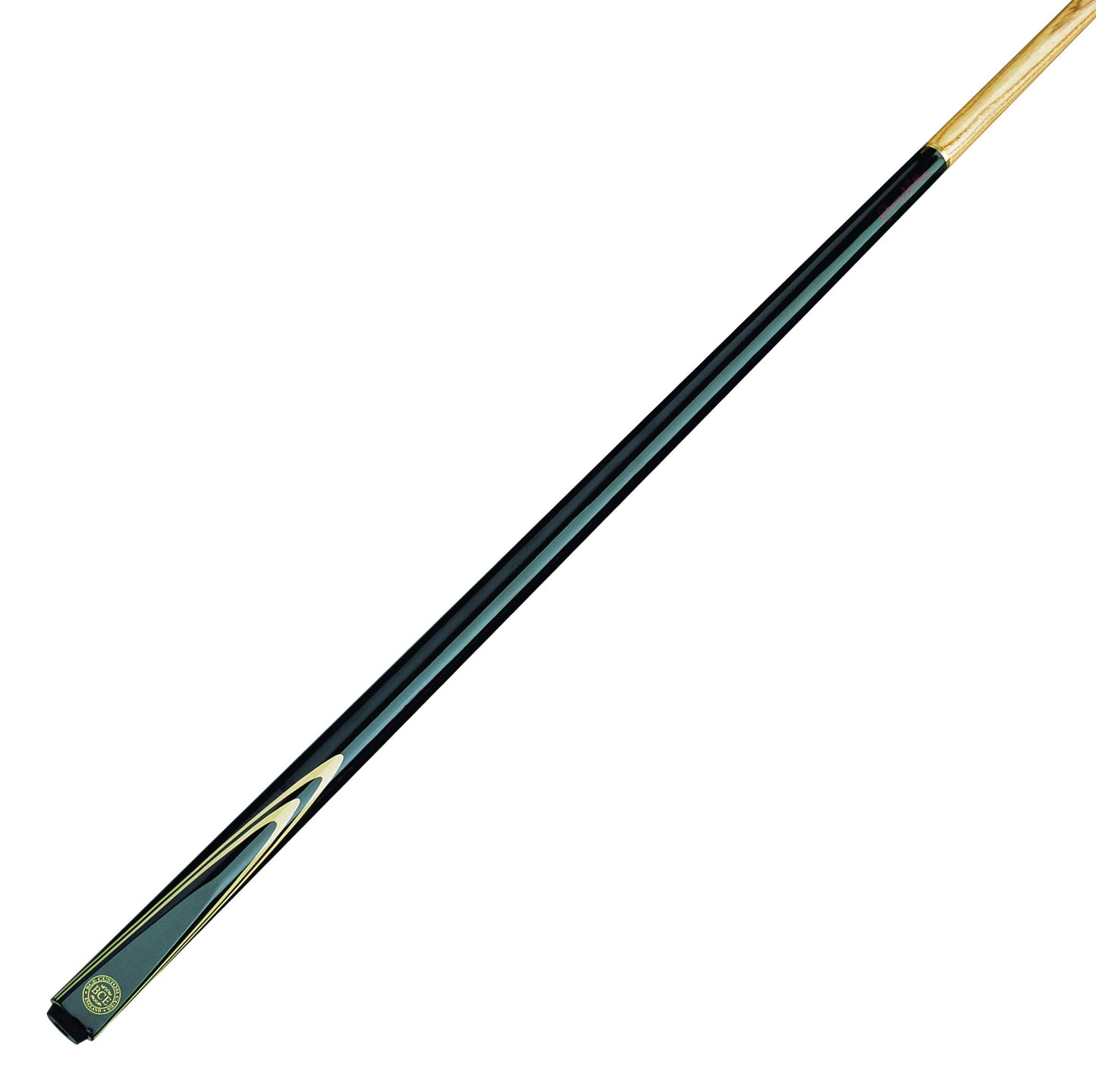 BCE Unisex FF200-2 Piece Ash Snooker Cue ? 57" (145cm), Black Butt & Natural Wood Shaft - with Soft Case