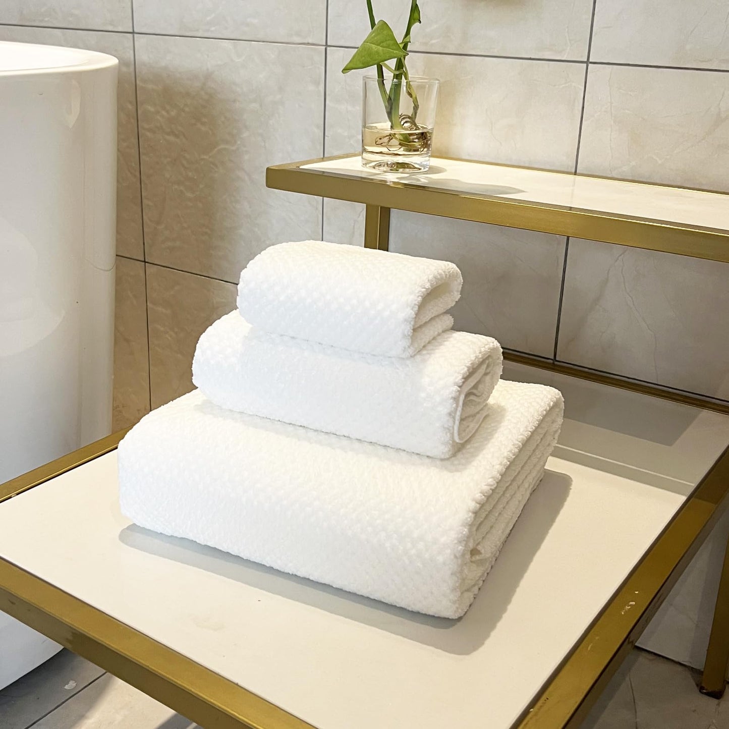 ANYBOY White Bath Towel Set, 2 Pieces