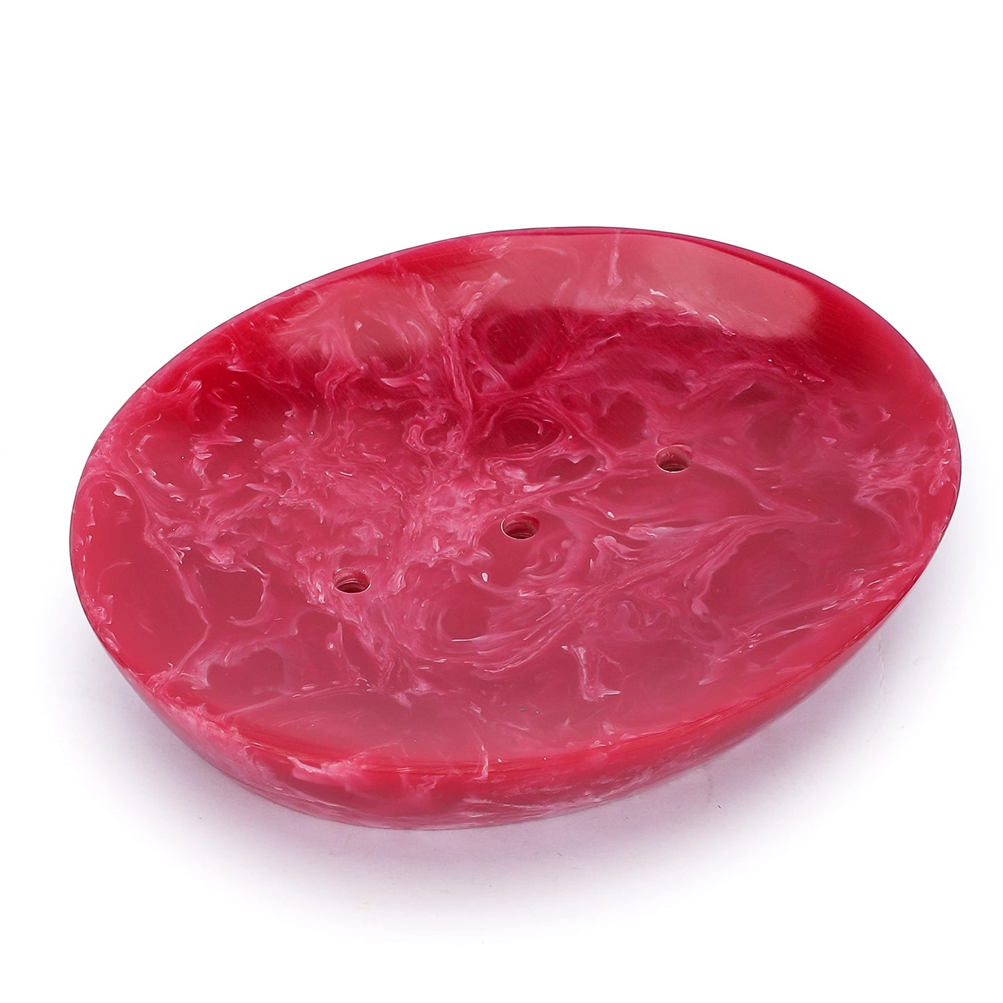 Ajuny Soap Dish Soap Holder Shower, Resin Soap Dishes Self Draining for Bar Soap Sponge Soap Saver Tray for Bathroom Kitchen Sink, Easy to Clean Rose