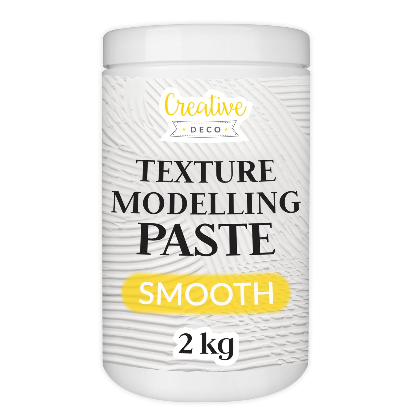 Creative Deco Texture Paste Smooth 2 kg | White Filler for Acrylic Painting | Modelling Paste for Art Projects, Acrylic Paint, DIY, 3D Effects,
