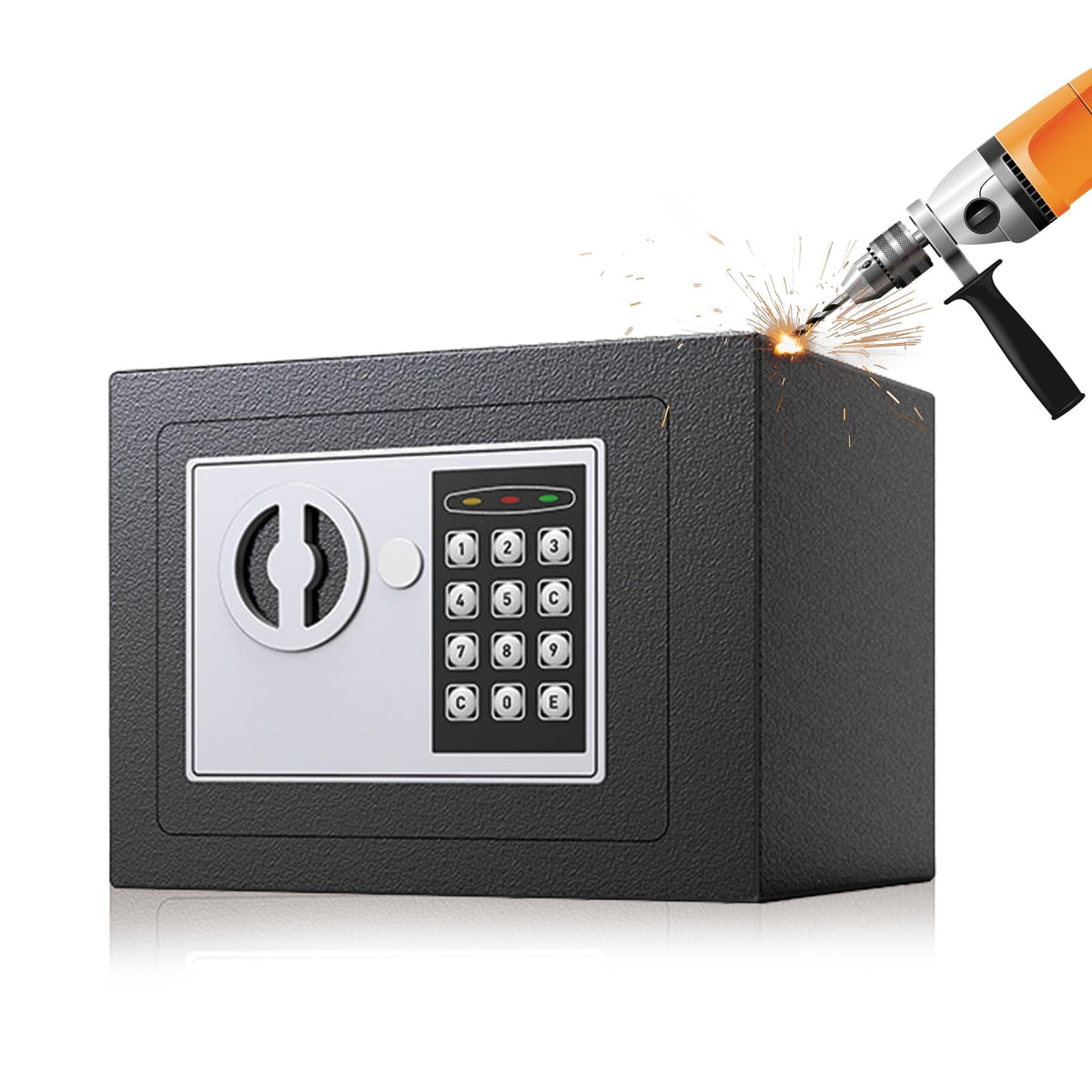 4.6L Home Digital Safe Electronic Cabinet Cash Box, Boxes with Two Keys, High Security Steel Mini Cabinet for Business Office Hotel Money Document