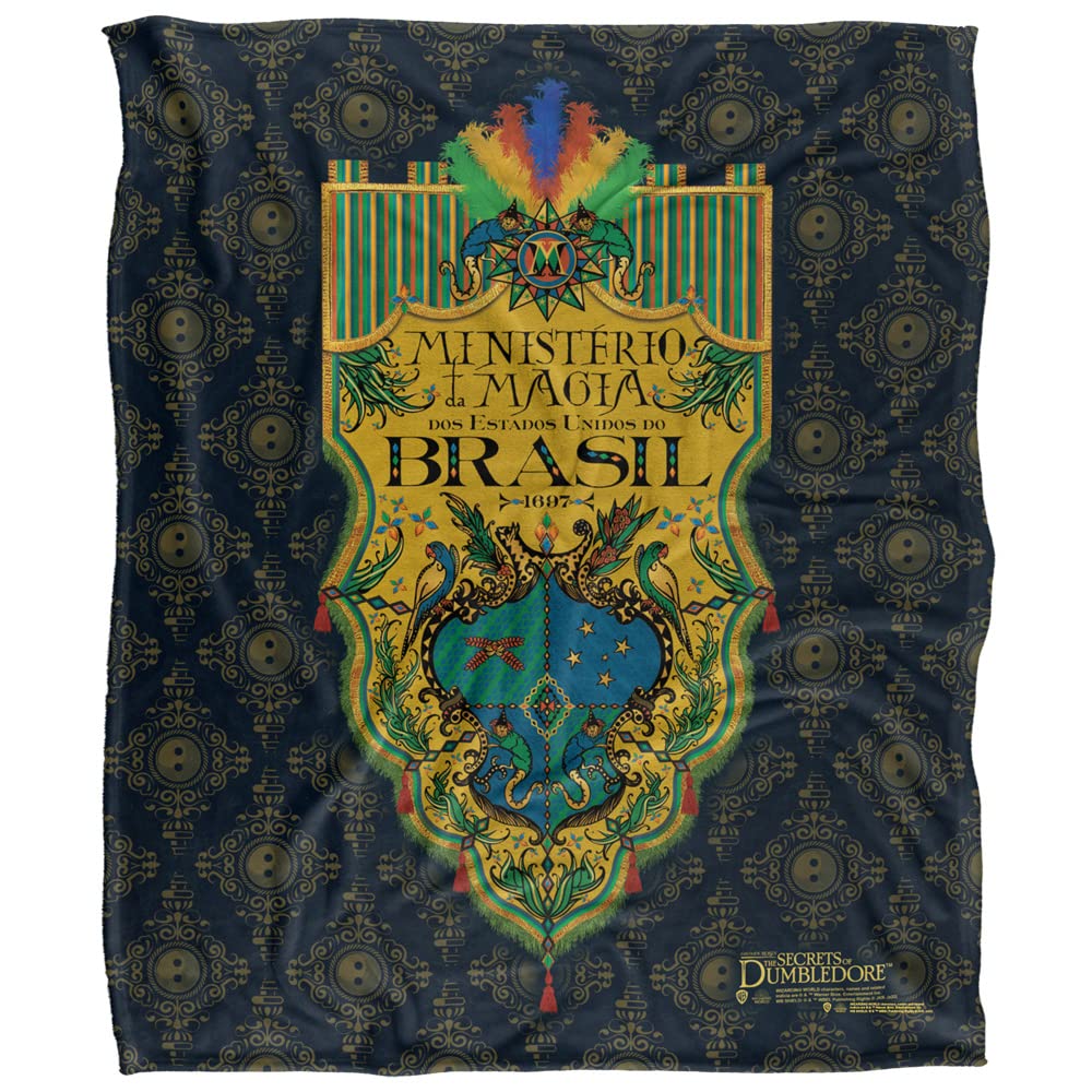 FANTASTIC BEASTS The Secrets of Dumbledore Blanket, 152 x 127 cm Brazil Ministry Flag Silky Touch Super Soft Throw Blanket