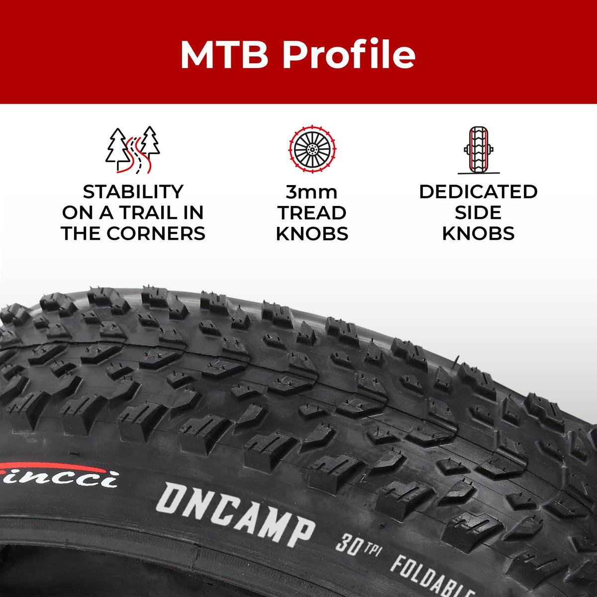 Fincci Pair 27.5 MTB Tyres - Foldable 27.5 x 2.10 Mountain Bike Tyre - 30 TPI - Tyres 54-584 for MTB, Mud Dirt Offroad, Road, Hybrid, Cross Country