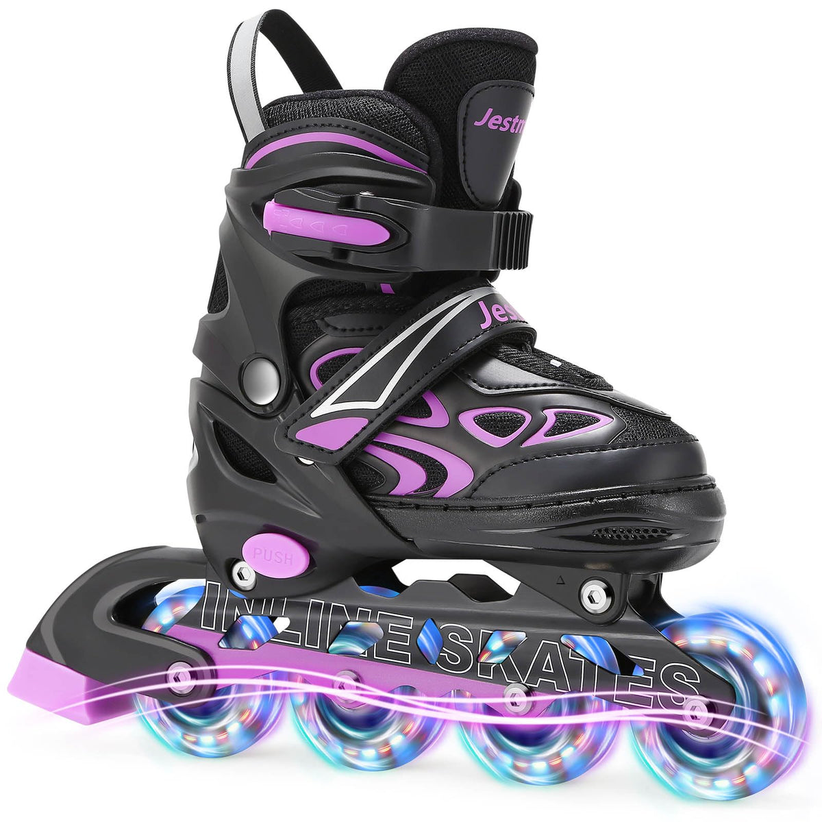 Adjustable Inline Skates for Kids, Girls Boys Light up Inline Skates Size Adjustable Roller Blades for Beginners (Small (UK 11-1))