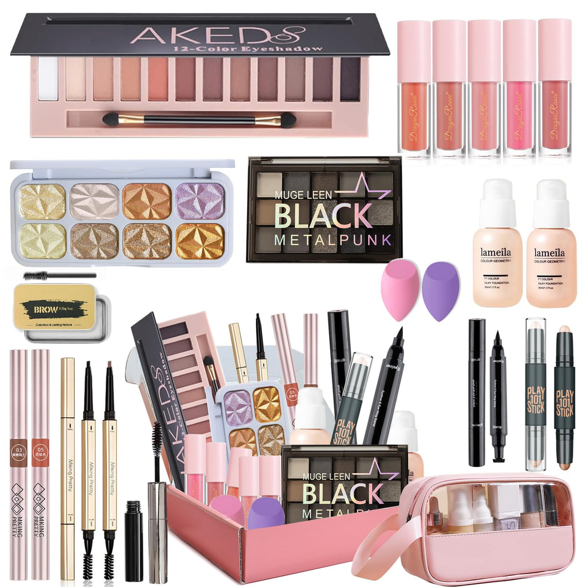 Makeup Set, Ruicen Make Up Sets Woman, Makeup Gift Sets for Women, Makeup Kit for Women Includes Foundation Eyeshadow Blush Lipstick etc Make Up Set