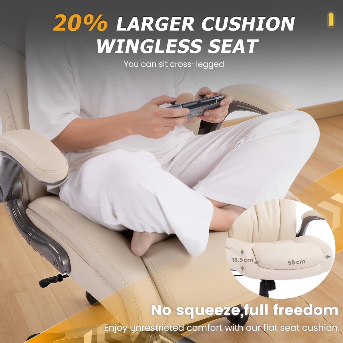 COLAMY Big and Tall Office Chair 400lbs, Large Heavy Duty High Back Executive Computer Office Desk Chair Flip-up Arms Wide Thick Seat for Home Office