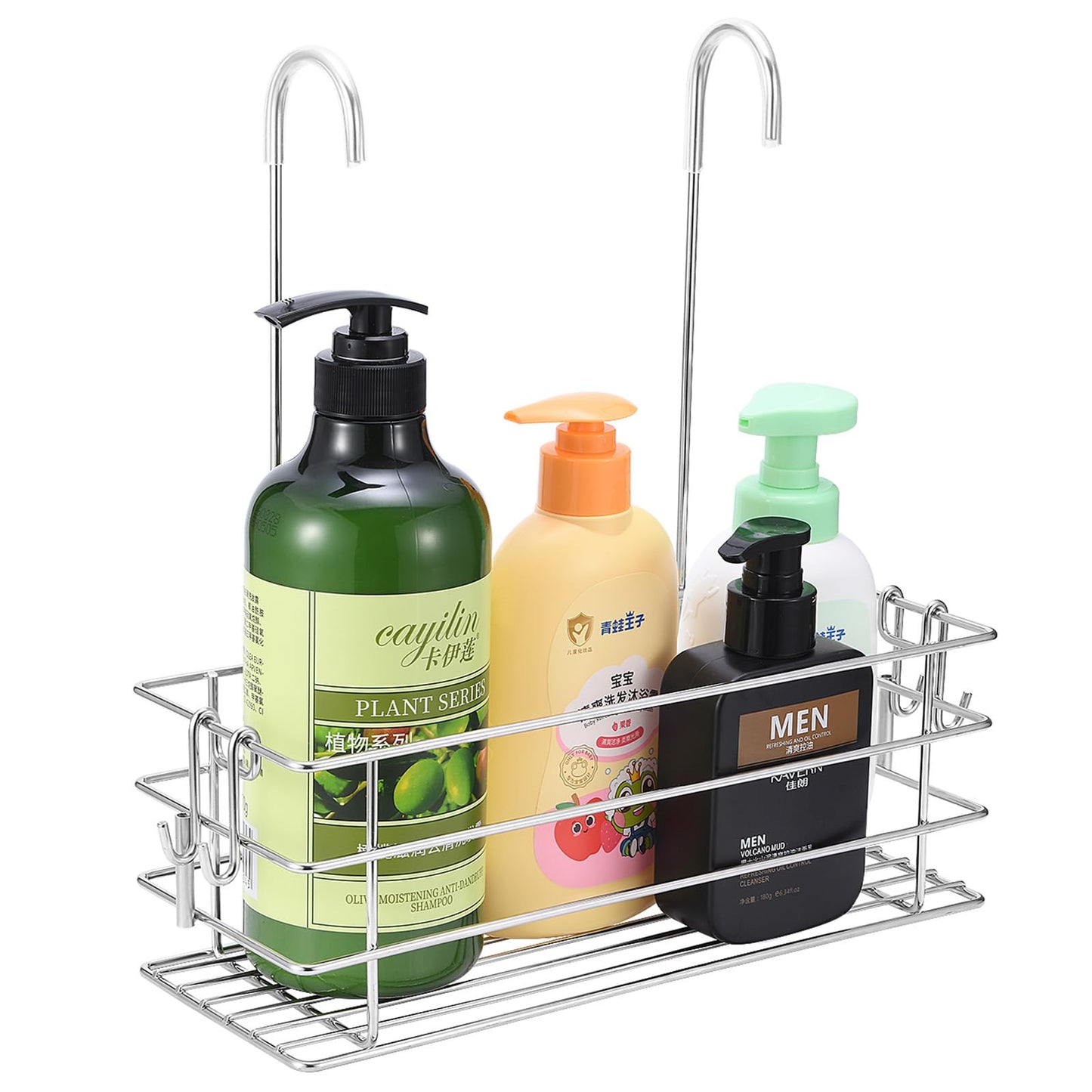 Seltomer Hanging Shower Rack Bathroom Shower Caddy Organizer Shampoo Brakect ?Rotatable Hook Bar ?Rust Proof (Single-Layer)