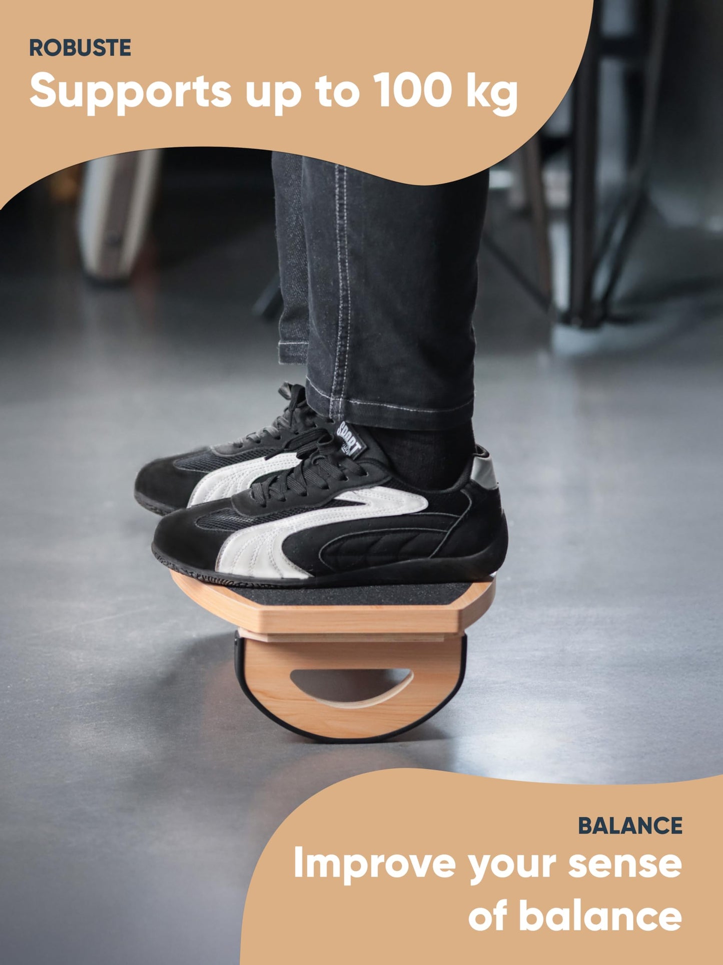 UNITURE Wooden Foot Rest Under Desk [for Better Sitting Posture] Office Footrest, Leg Rest, Foot Stall, Under Desk Foot Rest