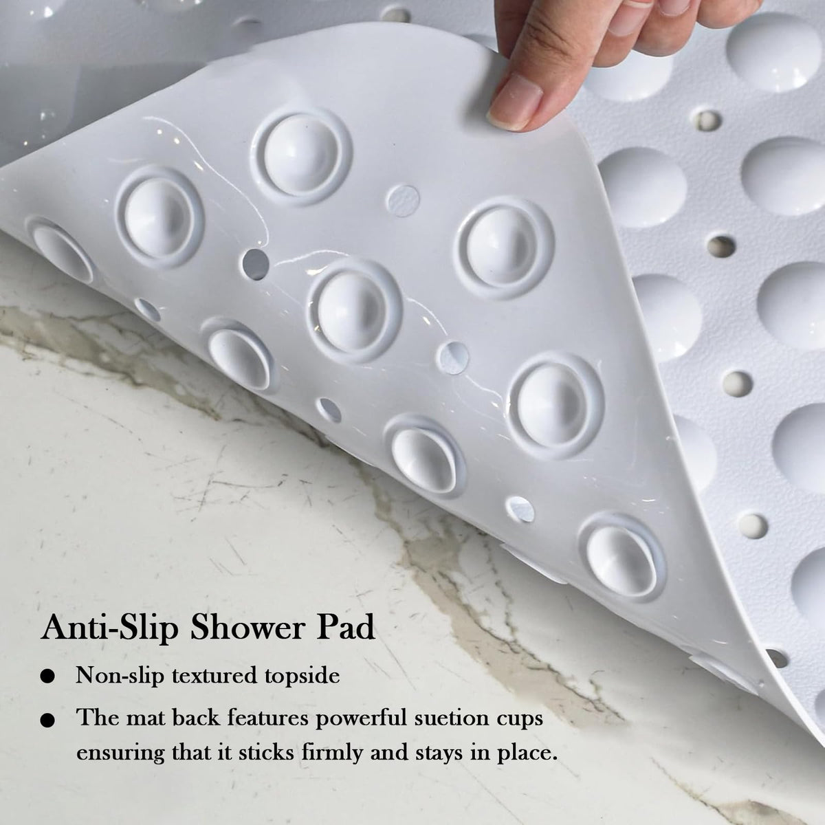 Senshuomy Bath Mat with 200 Suction Cups, Non-slip, Anti-Mould Shower Mat for Bathroom Tubs, Bpa and Latex-Free, Machine Washable, 100 X 40 cm