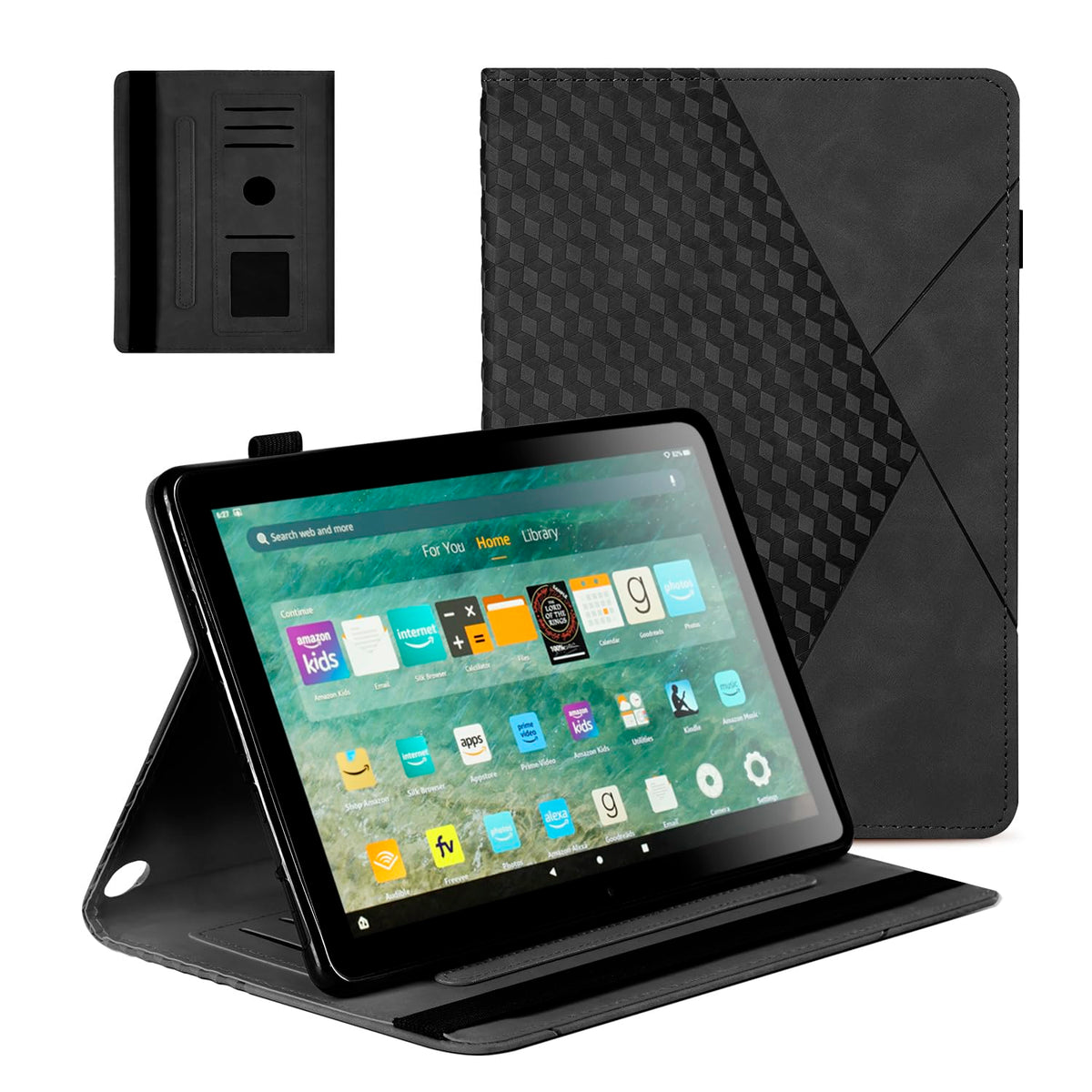 Yingphia Case for FH 11 (13th Gen, 2023), Multi-Angle Stand with Flexible Fixation Auto Wake/Sleep, TPU Material (Black)