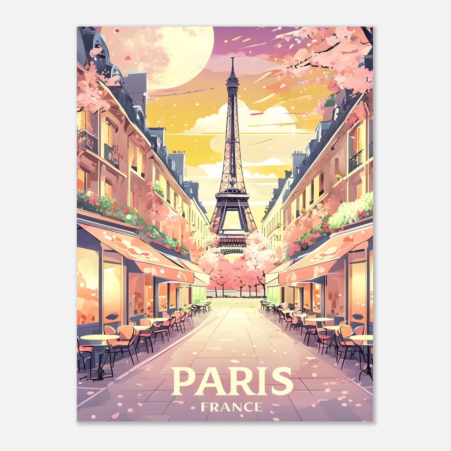 Paris Wall Art – Eiffel Tower Sunset Print